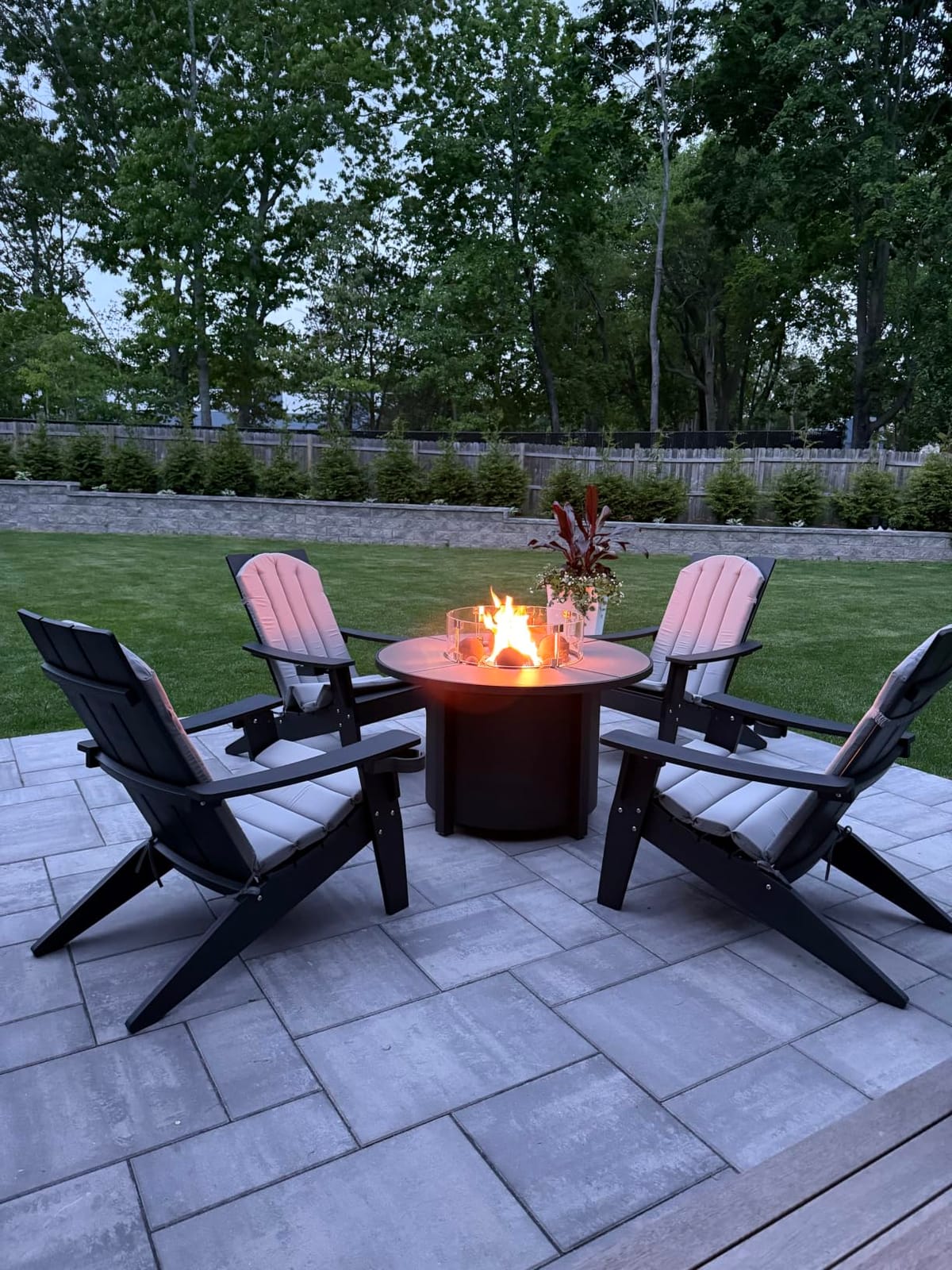 MXIMU Adirondack Chairs Set of 2, 450lb Capacity & 33in Tall Backrest | Oversized Modern Adirondack Chairs, Comfortable All-Weather Fire Pit Chair, Easy Assembly True Wood Grain Lawn Outdoor Chair customer photo 1