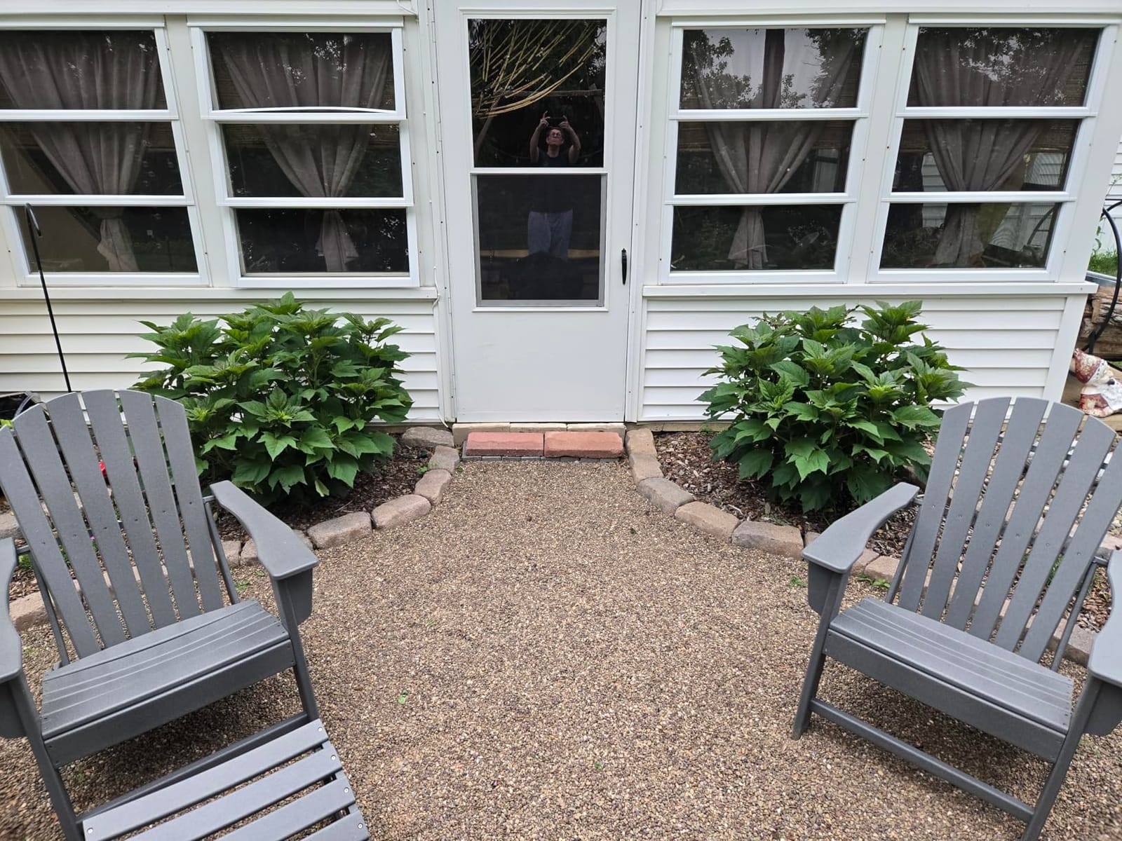 Oversized Adirondack Chairs Set of 2, HDPE All Weather, Black | 21.6