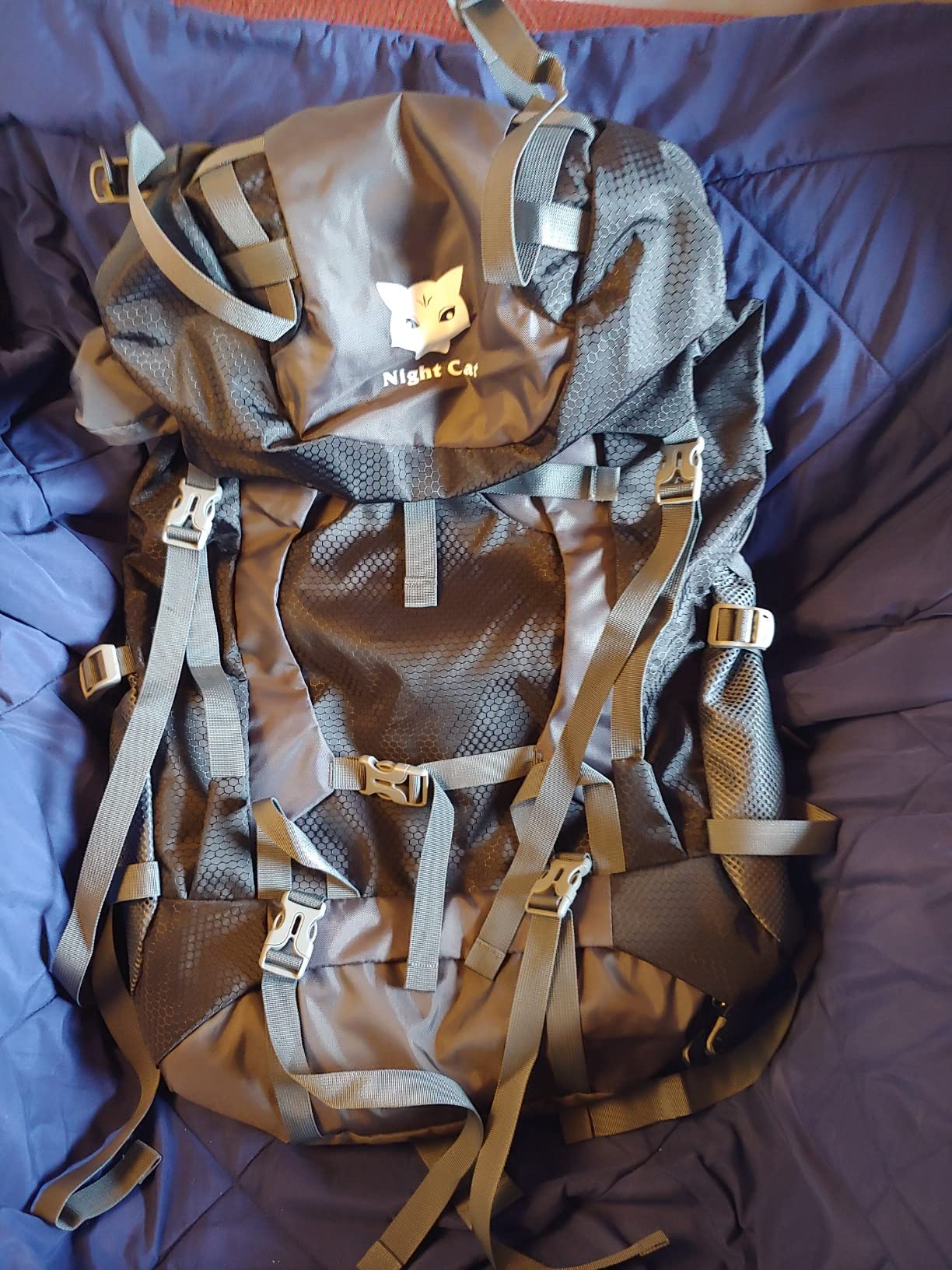 Night Cat Hiking Backpacks 70L Camping Backpacking Packs for Men Women Lightweight Outdoor for Mountaineering Traveling, No Internal Frame customer photo 2