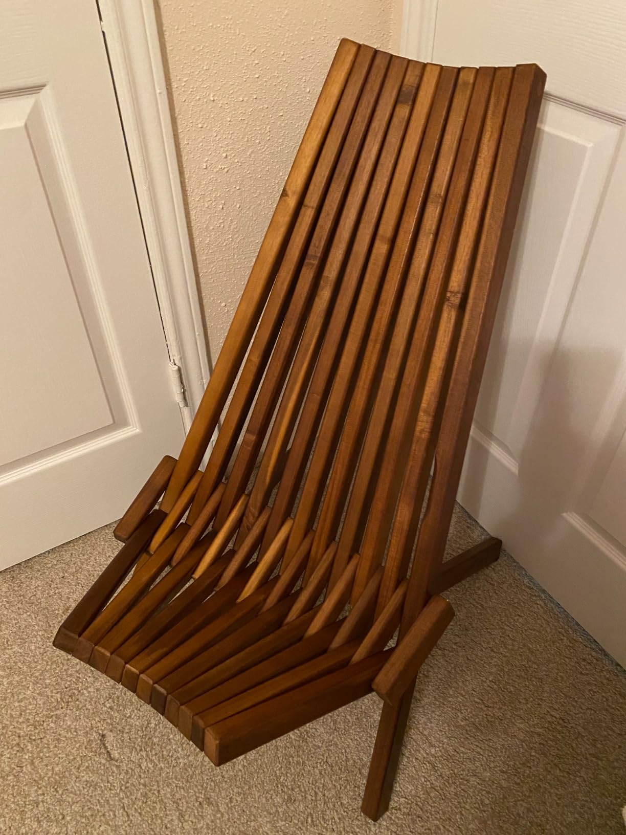 Melino Wooden Folding Tamarack Chairs, FSC Certified Acacia Low Profile Adirondack Chairs, Wood Folding Chair for Outdoor, Patio, Porch, Pool, Backyard, Garden, Balcony and Deck - Chestnut - Single customer photo 1
