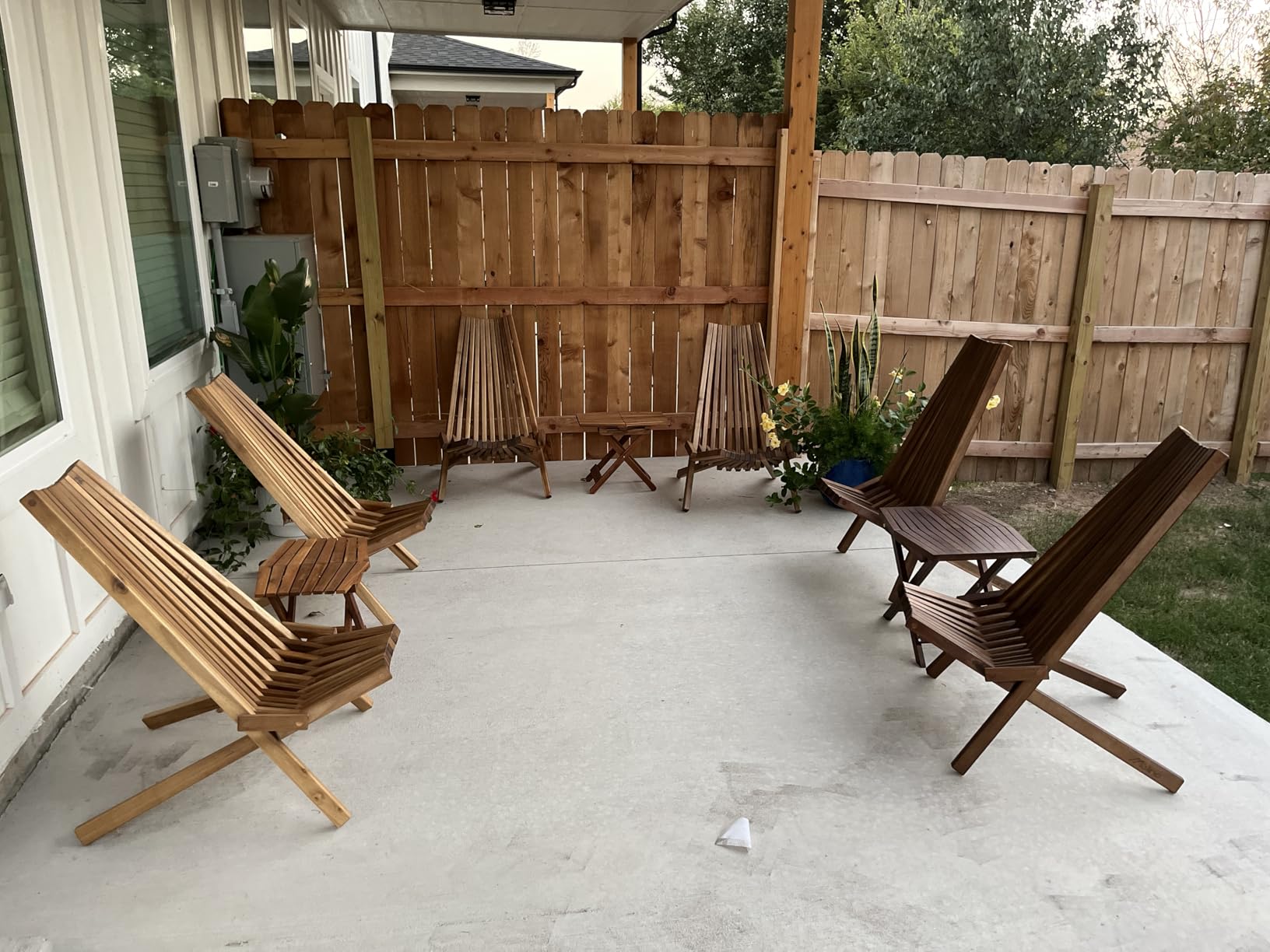 Melino Wooden Folding Tamarack Chairs, FSC Certified Acacia Low Profile Adirondack Chairs, Wood Folding Chair for Outdoor, Patio, Porch, Pool, Backyard, Garden, Balcony and Deck - Chestnut - Single customer photo 2