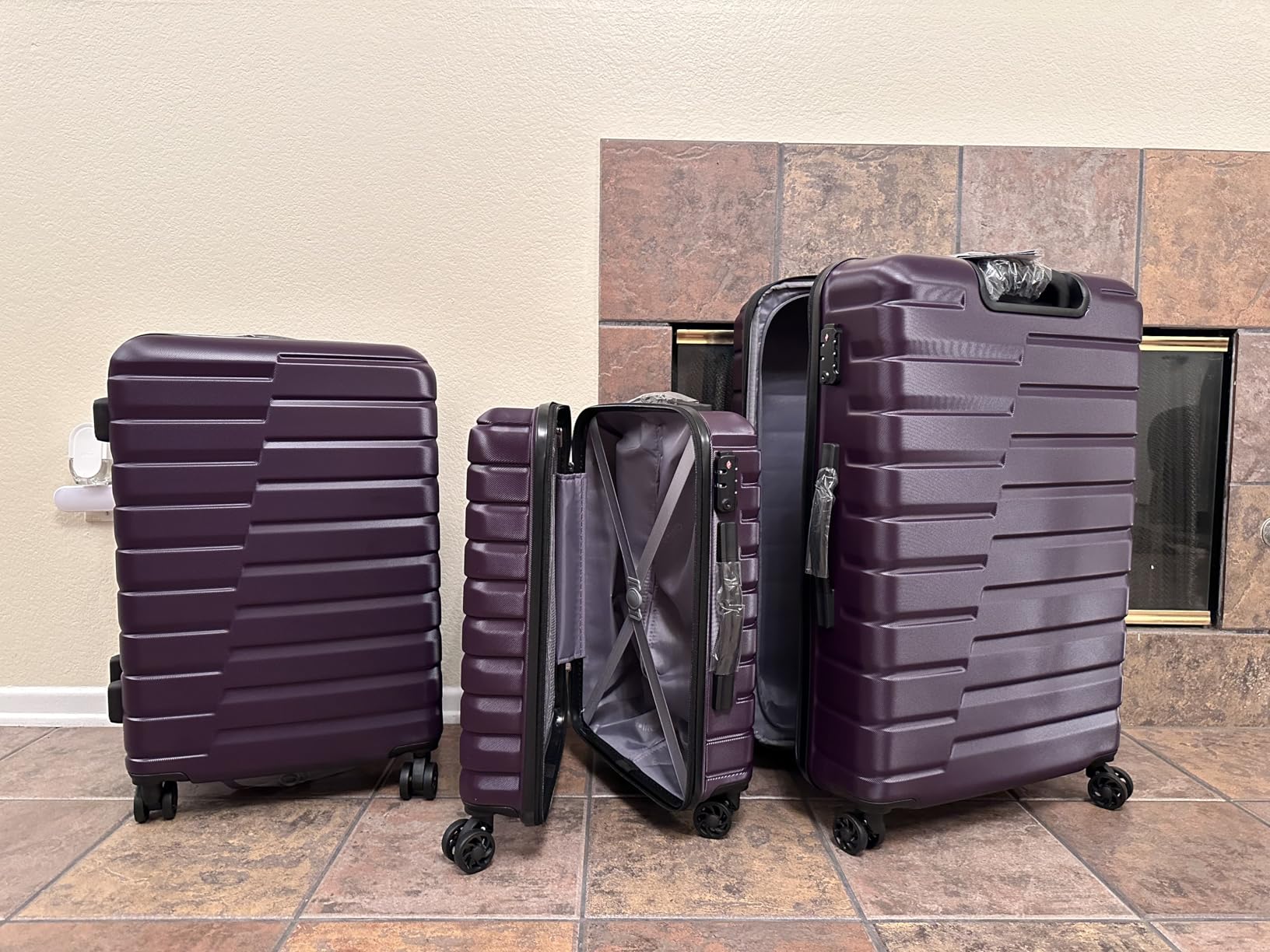 Coolife Lightweight Luggage with TSA Lock, 3 Piece Set Blue | Suitcase Set with 360° Smooth-Rolling Dual Spinner Wheels, Expandable, Durable Hard Shell Suitcase for Family Travel customer photo 2