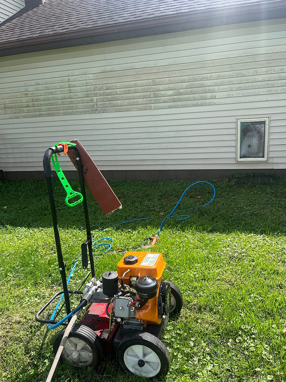 Go Kart Motor Engine, Diesel Engine, 196CC 4 Stroke Single Cylinder Air Cooling Diesel Engine Recoil Start System Diesel Motor for Go Cart, Mini Bike, Chipper, Lawn Mower, Cement Mixer (Orange) customer photo 1