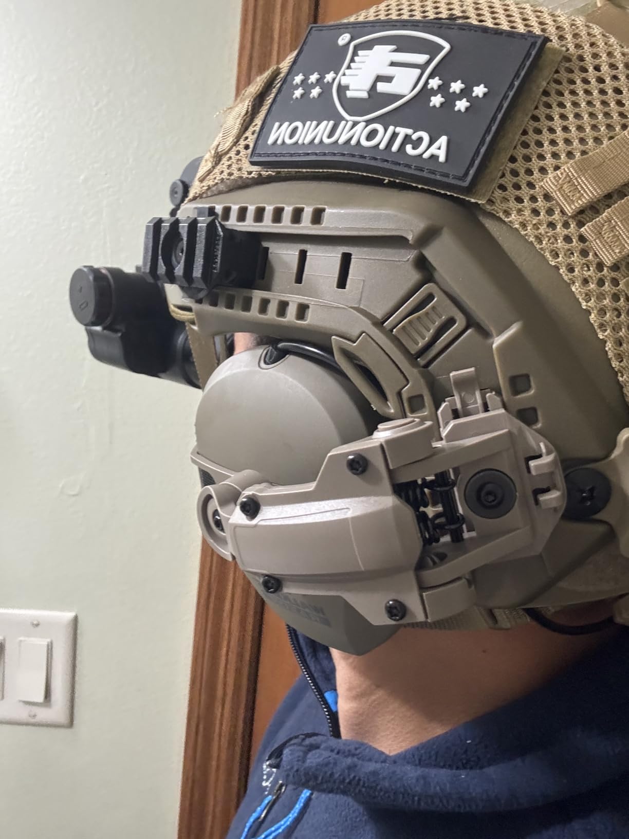 ACTIONUNION Airsoft Helmet Pro with Counterweight and Cover for Paintball, PJ Type, Adjustable Dial, EPP Pads, Side Rails, NVG Mount Base customer photo 1