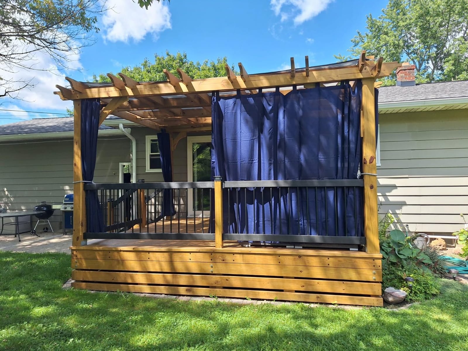 PureFit Outdoor Curtains for Detachable Sticky Tab Top Patio Waterproof | Weatherproof UV & Fade Resistant Outside Privacy Curtains Blinds for Gazebo, Porch, Pergola, 54x96 in, 2 Panels, Terra Red customer photo 1