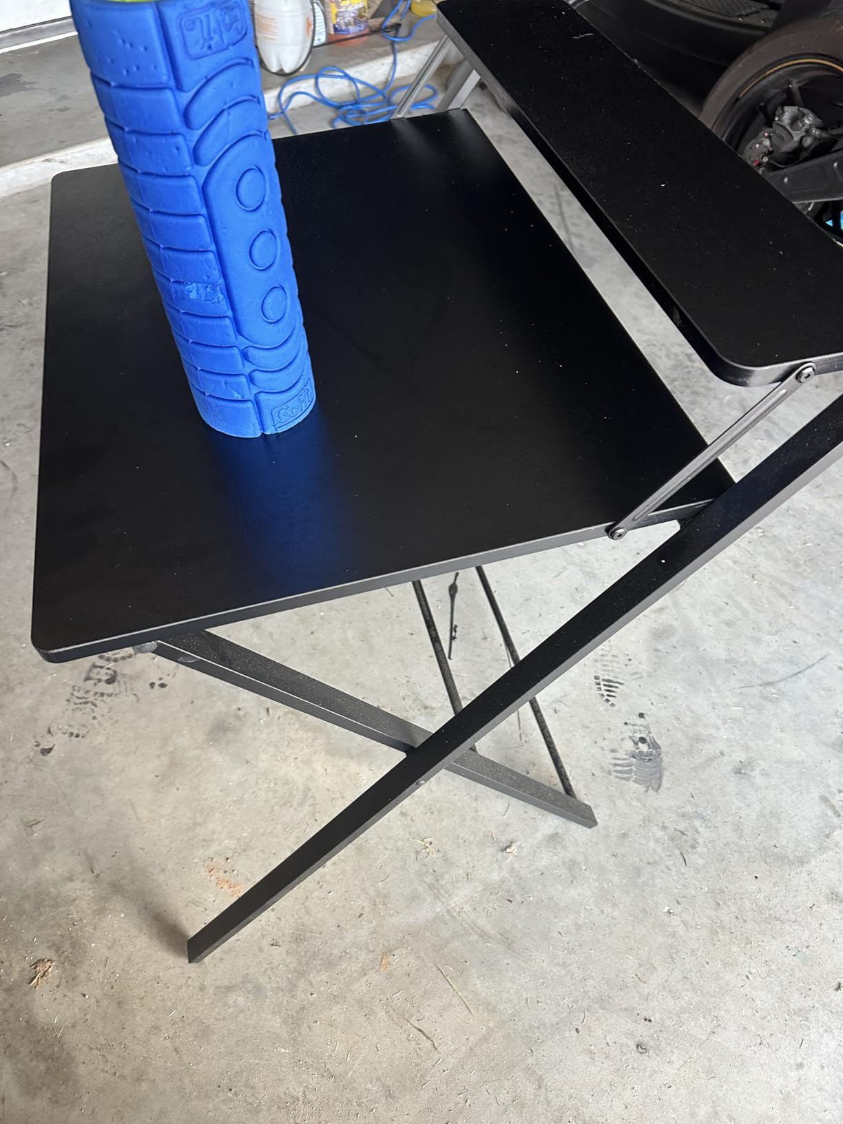 GreenForest Folding Desk No Assembly, Sturdy Computer Desk for Small Spaces | Portable Foldable Table for Laptop, 2-Tier Compact with Shelf, Space Saving for Home Office, Dorm, Apartment, 27.3