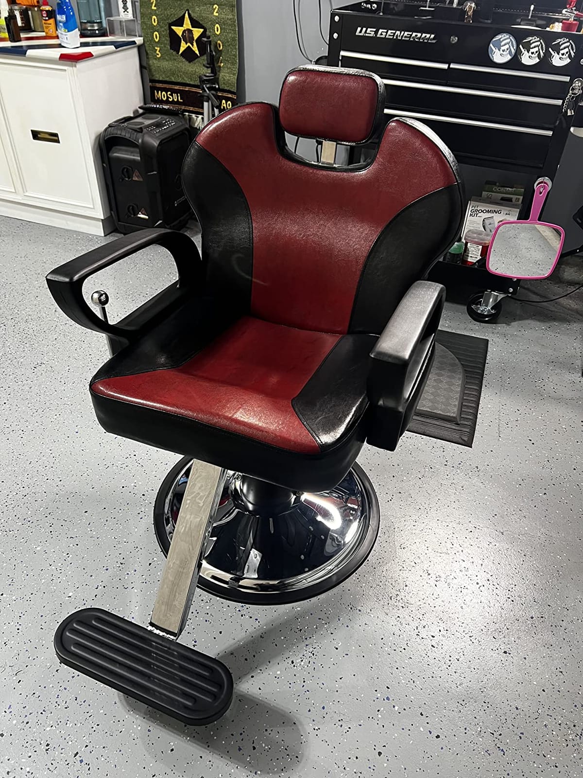 Artist hand Barbers Chairs, Heavy Duty Hydraulic Reclining Salon Chair Spa Furniture Reclining Extra Wider Seat Beauty Hair Salon Equipment(Black) customer photo 1