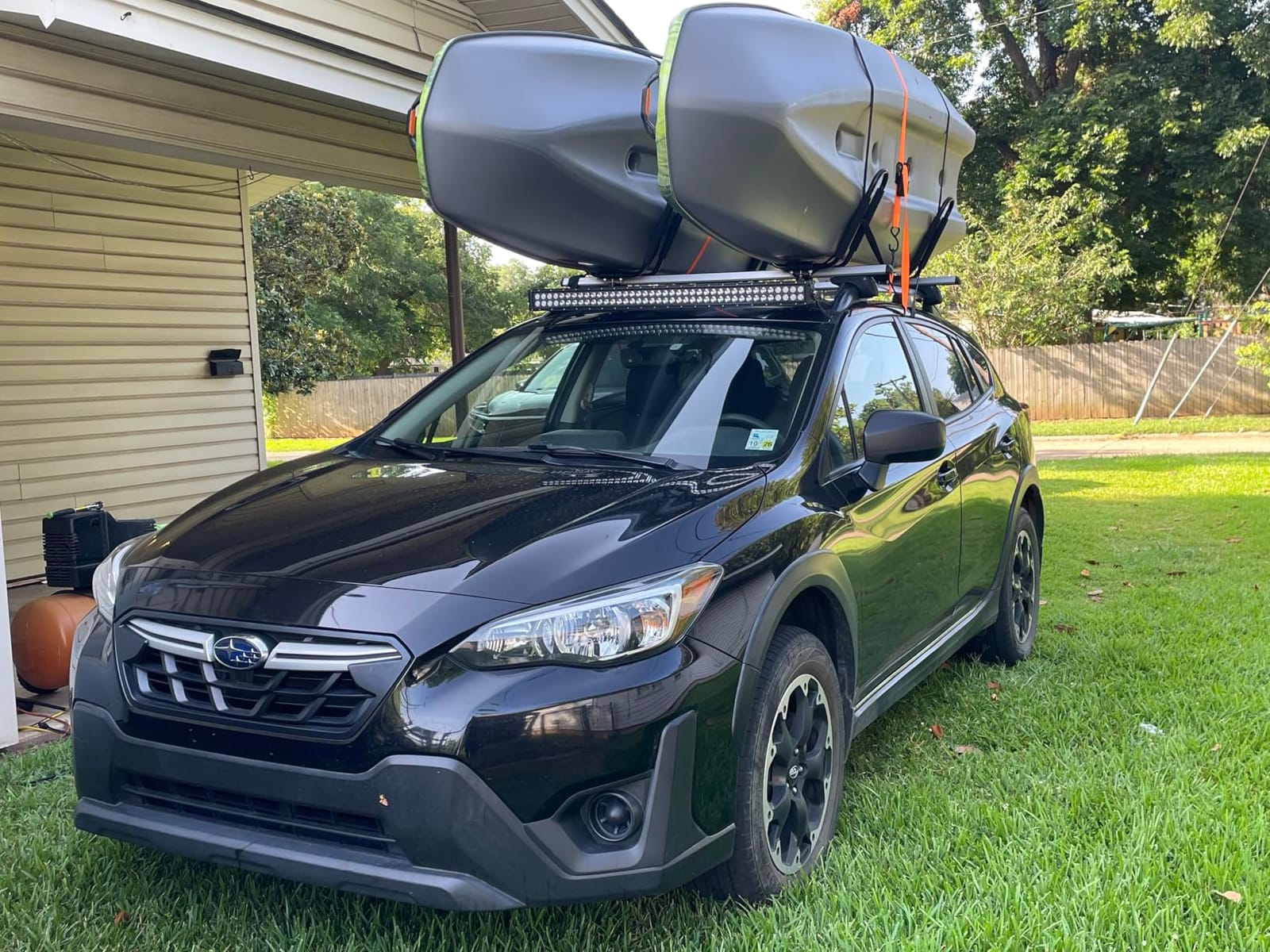 Kayak Roof Rack, 2 Pair J-Bar Roof Rack with 4 Ropes. Heavy Duty Kayak Roof Carrier for Your Canoe SUV and Trucks customer photo 2