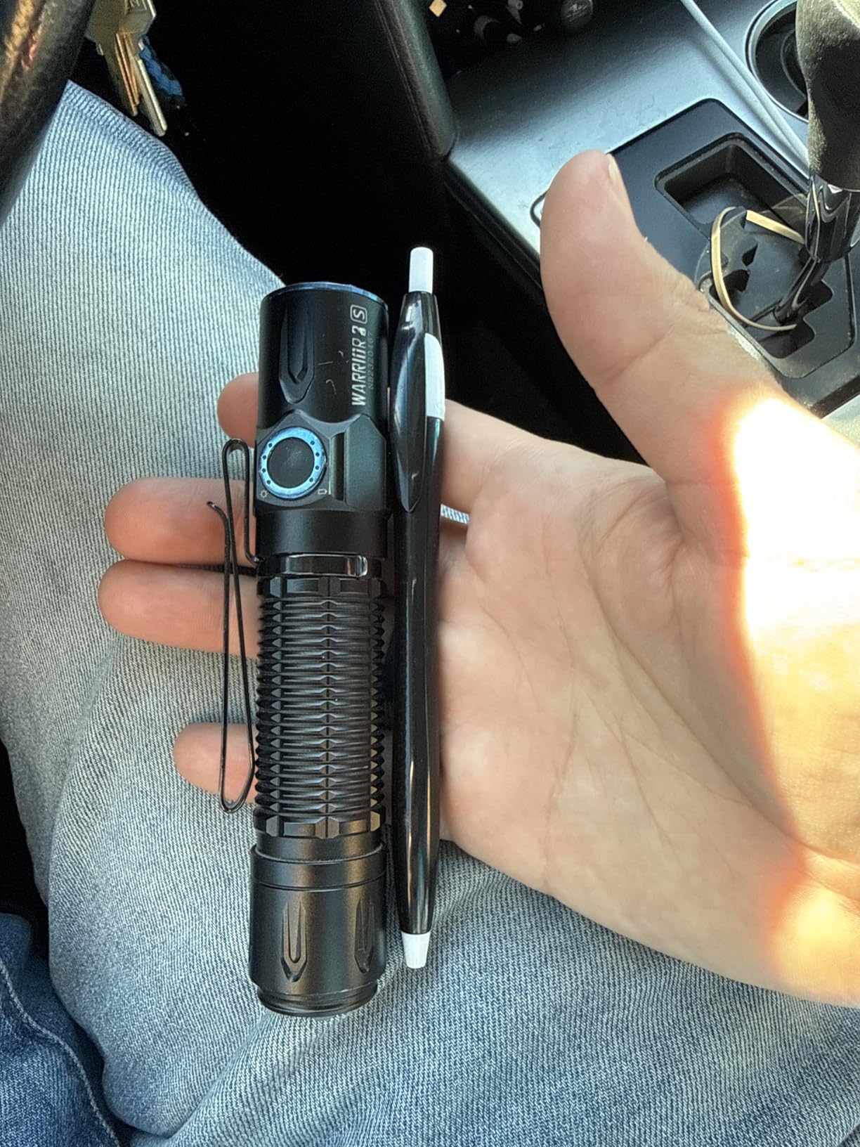 OLIGHT Warrior 3S Rechargeable Tactical Flashlight Bright Light Black | 2300 Lumens, Compact Dual Switches LED Light, Proximity Sensor, Powered by Customized Battery, Emergency, Outdoor, Searching customer photo 2