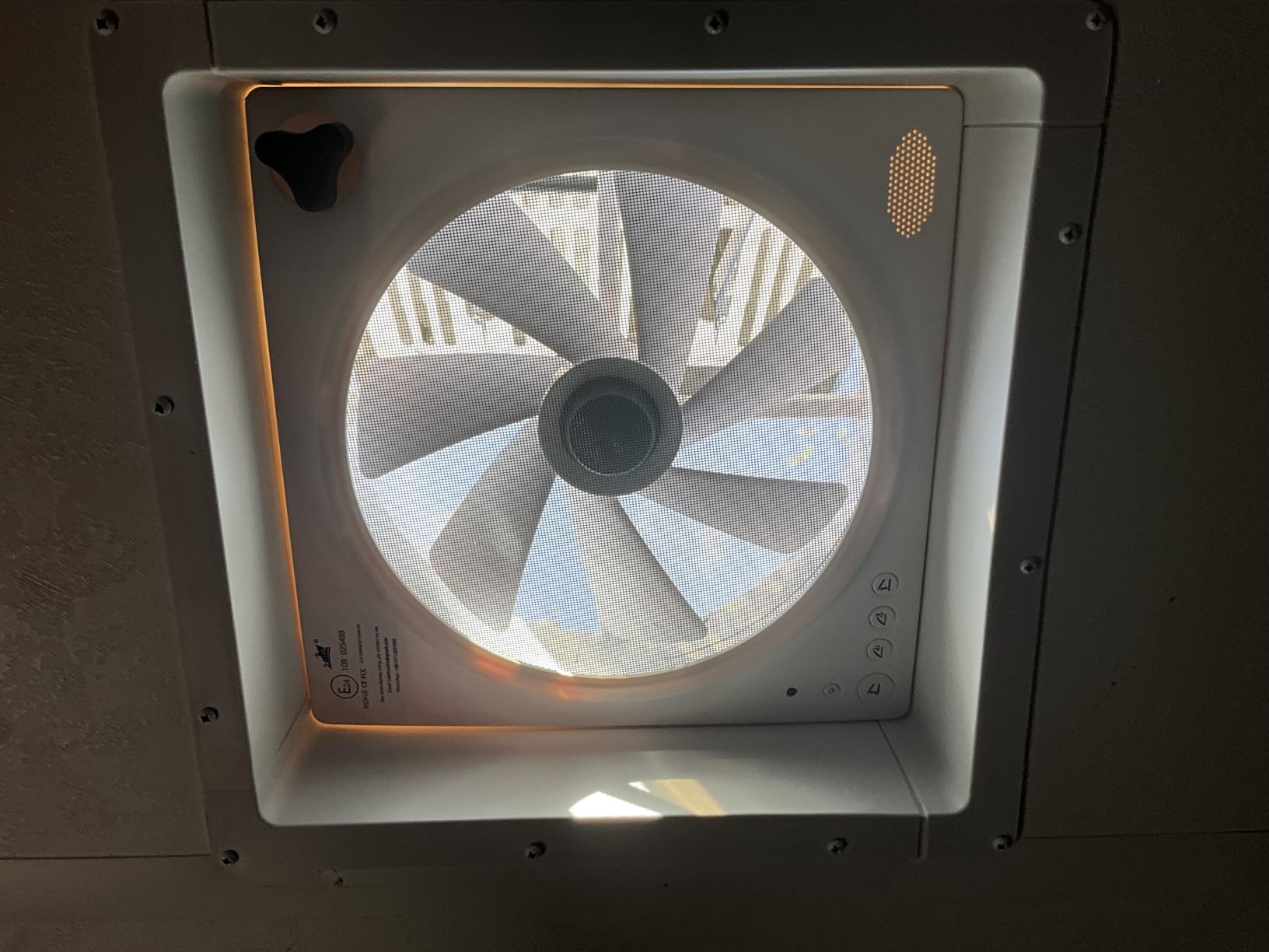 RV Roof Vent Fan 14x14, Quiet 12V(24V Max) with Remote Control & Rain Sensor | Reversible Intake & Exhaust Airflow, Manual Knob Control, Built-In Timer, Brushless Motor, Fits Camper, Trailer & Motorhome customer photo 1