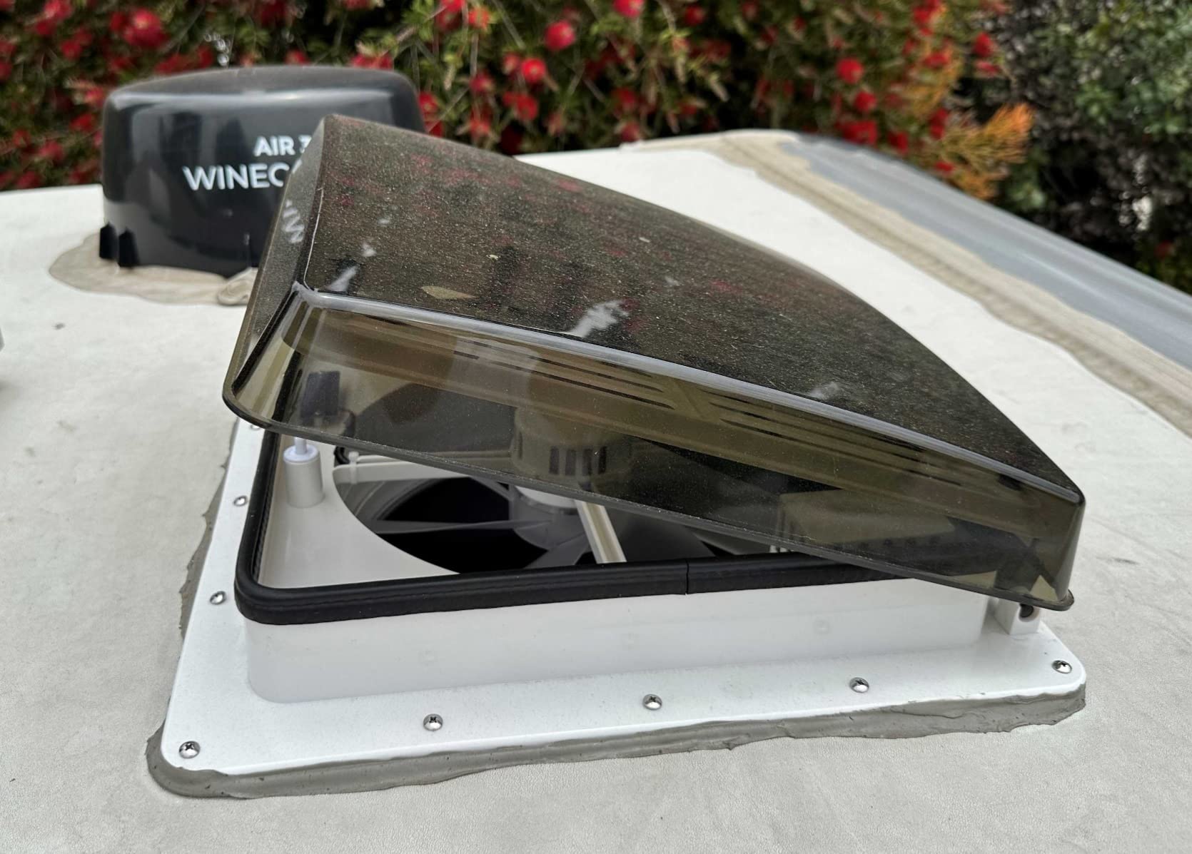 RV Roof Vent Fan 14x14, Quiet 12V(24V Max) with Remote Control & Rain Sensor | Reversible Intake & Exhaust Airflow, Manual Knob Control, Built-In Timer, Brushless Motor, Fits Camper, Trailer & Motorhome customer photo 2