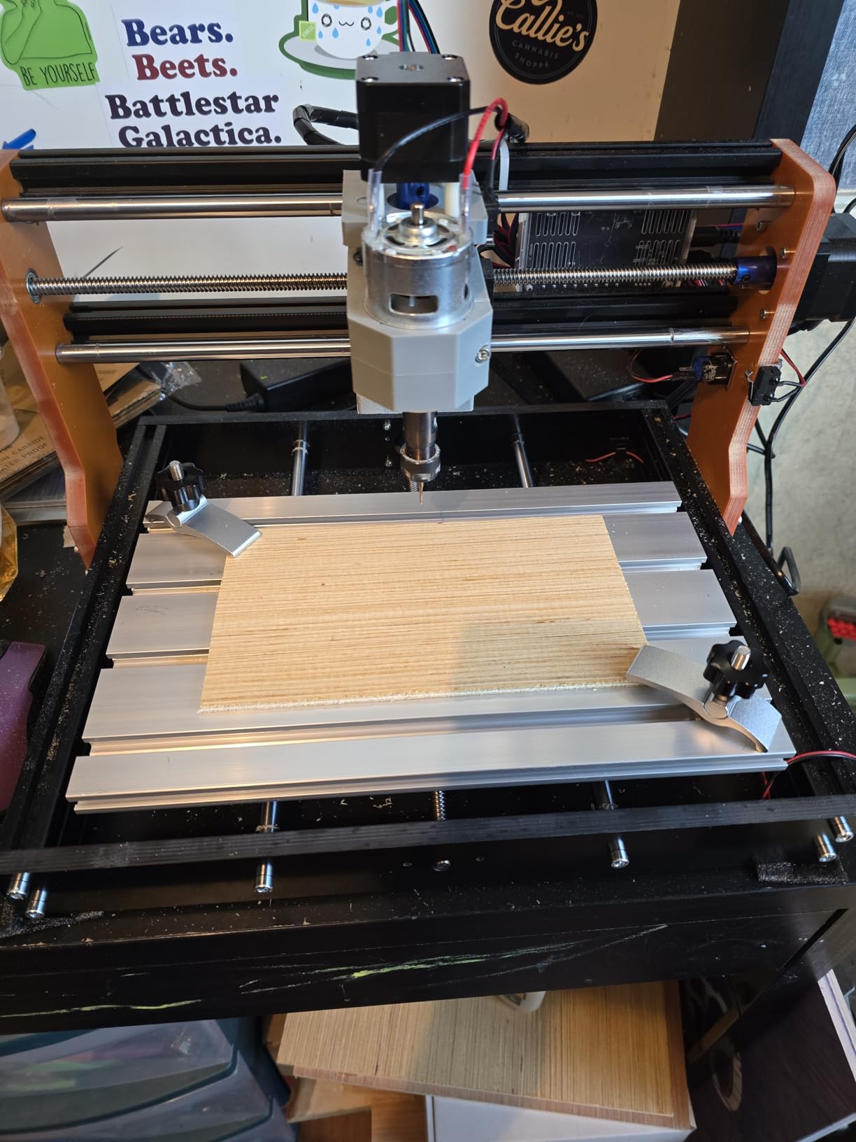 RATTMMOTOR Upgrade 3018-PRO CNC Wood Router Machine Kit | 3 Axis GRBL DIY Mini CNC Engraver Milling Machine+Emergency Stop and Limit Switch for Cutting Plastic Acrylic PVC PCB Wood customer photo 1