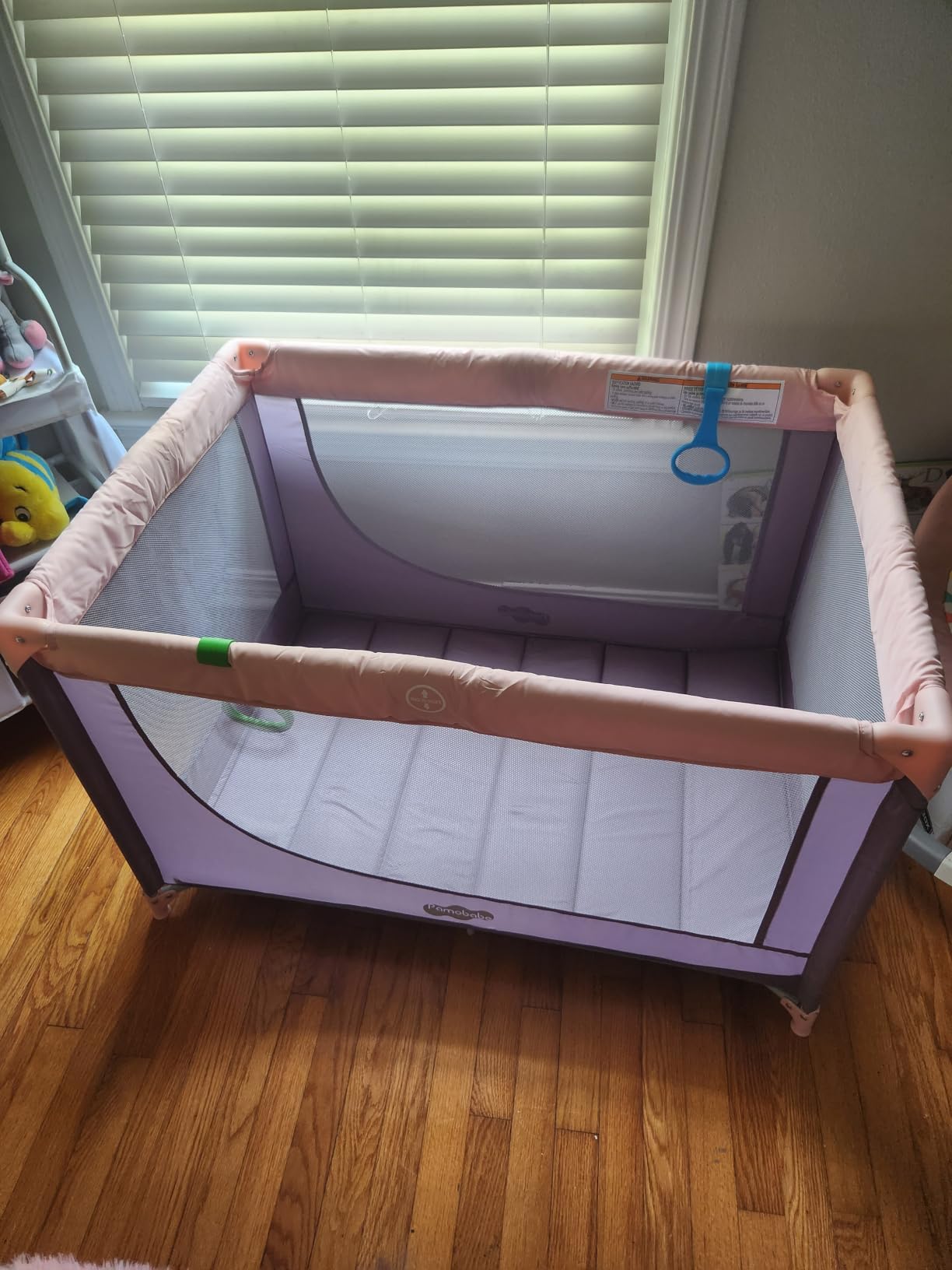 Pamo Babe Pack and Play Portable Crib Baby Playpen Foldable Playard for Infant Toddler with Mattress Pad, Lightweight Unisex Travel Crib Gray customer photo 2