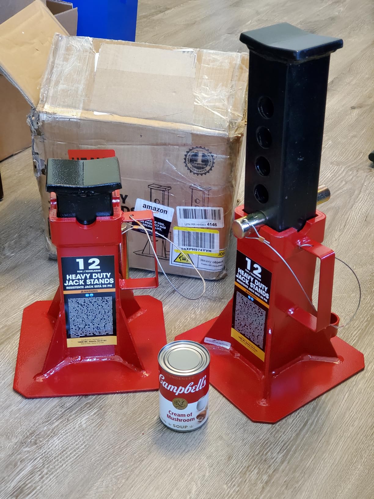BIG RED ATZ120005R Torin Heavy Duty Pin Type Professional Car Jack Stand with Lock, 12 Ton (26,400 lb) Capacity, Red, 1 Pair customer photo 2