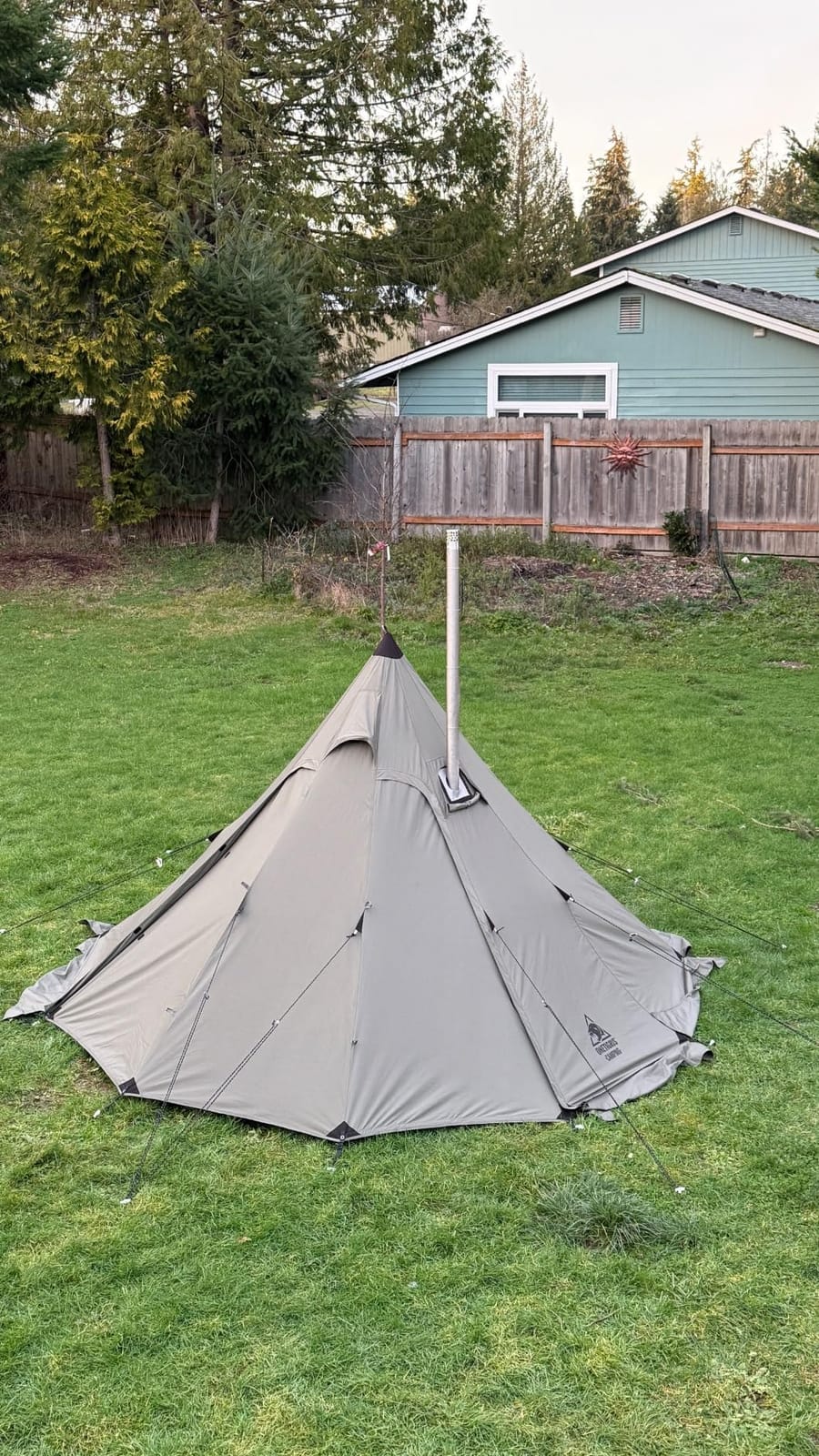 OneTigris Northgaze Canvas Hot Tent with Stove Jack, Windproof, Fire Retardant, Durable 4 Season Camping Pyramid Teepee Tent for 2~4 Person customer photo 1