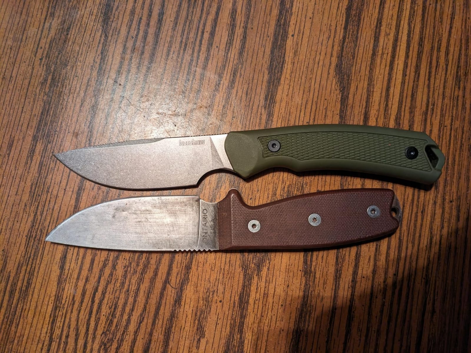 Kershaw Deschutes Skinner Fixed Blade Knife, Olive | 3.9 Inch D2 Steel Fixed Drop Point Blade, Full Tang Design, EDC, Molded Sheath, Everyday Carry for Men and Women customer photo 2