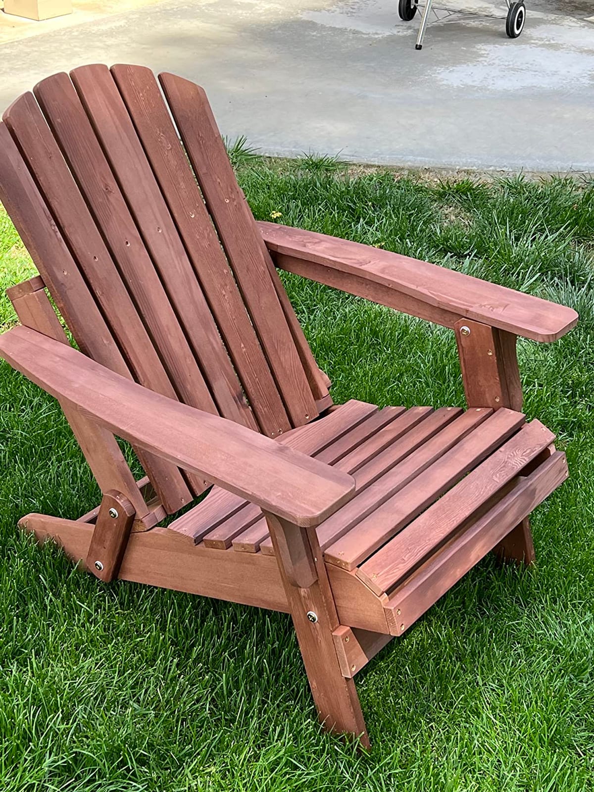 Oversize Wooden Outdoor Folding Adirondack Chair with Pre-Assembled BackRest & SeatBoard, Wood Patio Chair for Garden Backyard Porch Pool Deck Firepit customer photo 2