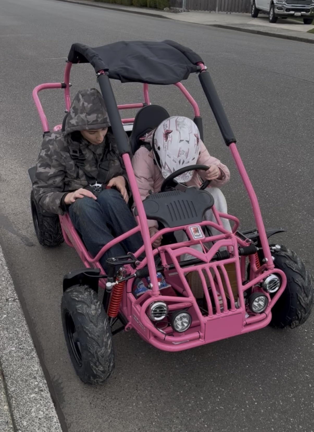 TRAILMASTER Mid XRX/R - Deluxe Go Kart Buggy with Reverse, Full roll cage and Safety Harness, Ages 10 and up, 196 CC Electric Start (Red) customer photo 2
