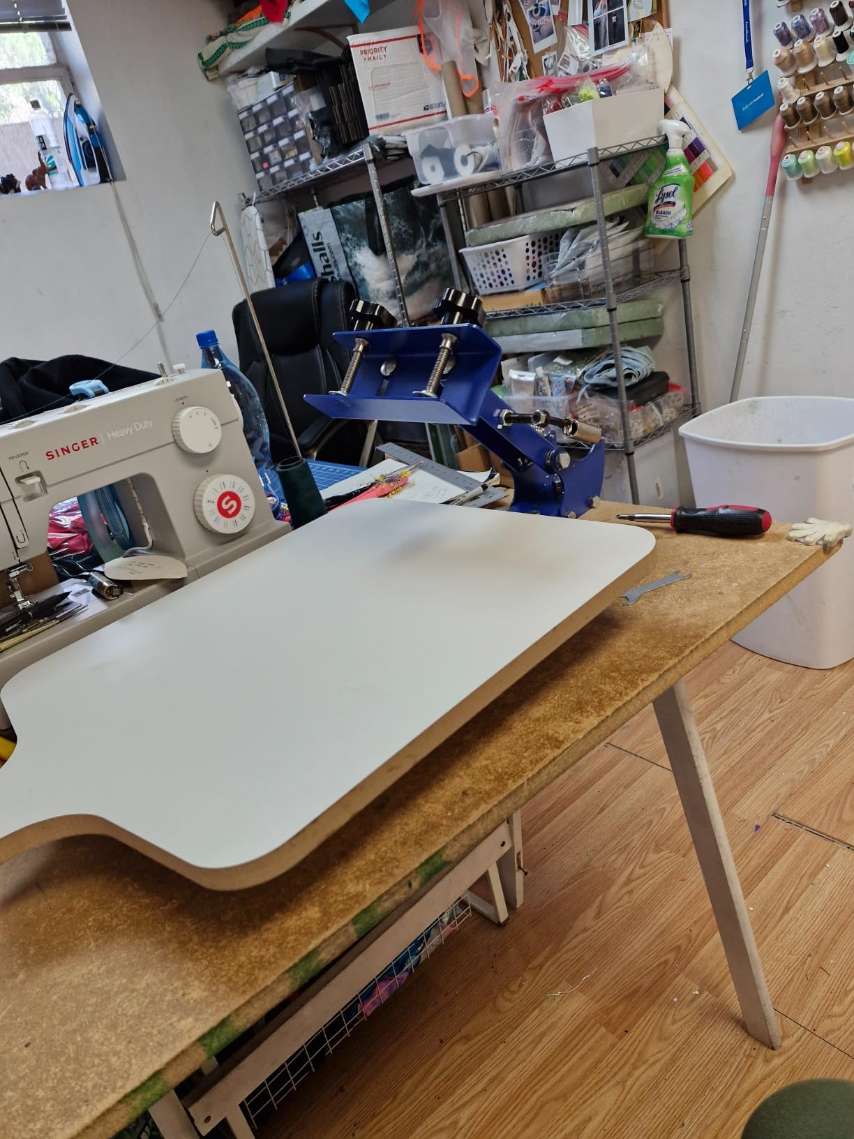 Screen Printing Table Press Kit Machine Silk Screening Pressing 1 Color 1 Station 22x18 inch for T-Shirt DIY Printing Removable Pallet customer photo 2