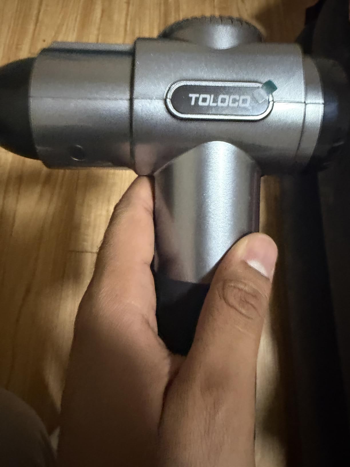 TOLOCO Massage Gun, Deep Tissue Back Massage for Athletes for Pain Relief, Percussion Massager with 10 Massages Heads & Silent Brushless Motor, Fathers Day Dad Gifts, Carbon customer photo 1