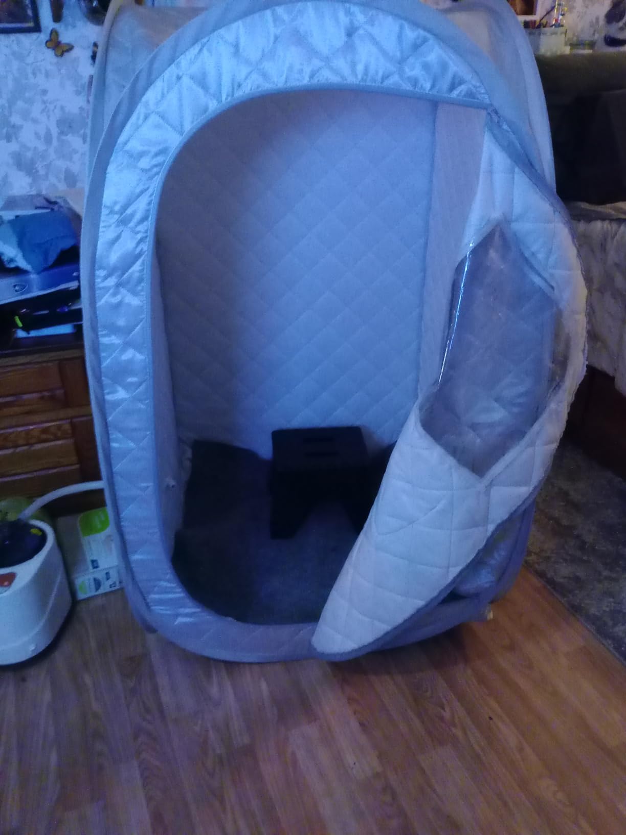Portable Sauna Tent, Foldable One Person Full Body Spa Without Steamer | Full Size Spa Box, Only Indoor SPA Tent for Body Recovery - BlackGrey customer photo 1