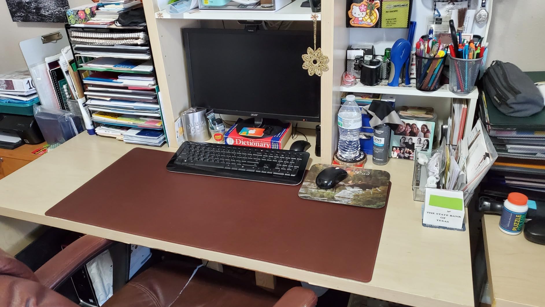 Cossini XL Desk Pad - Large Vegan Leather Desk Mat (17 x 36) - Buttery Smooth Writing, Damage Blocking, Non-Slip, Waterproof - Home Office Computer Desk Protector Blotter Laptop Keyboard Mouse Pad customer photo 1