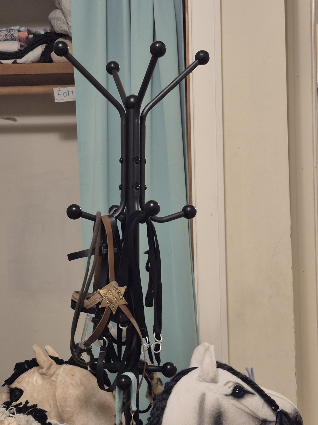 Hoctieon Coat Rack Freestanding, Coat Tree with Umbrella Holder, Metal Coat Rack Stand with 12 Hooks, Standing Coat Hanger Stand, Umbrella Stand for Entryway, Hat Rack Stand for Home Office, Black customer photo 1