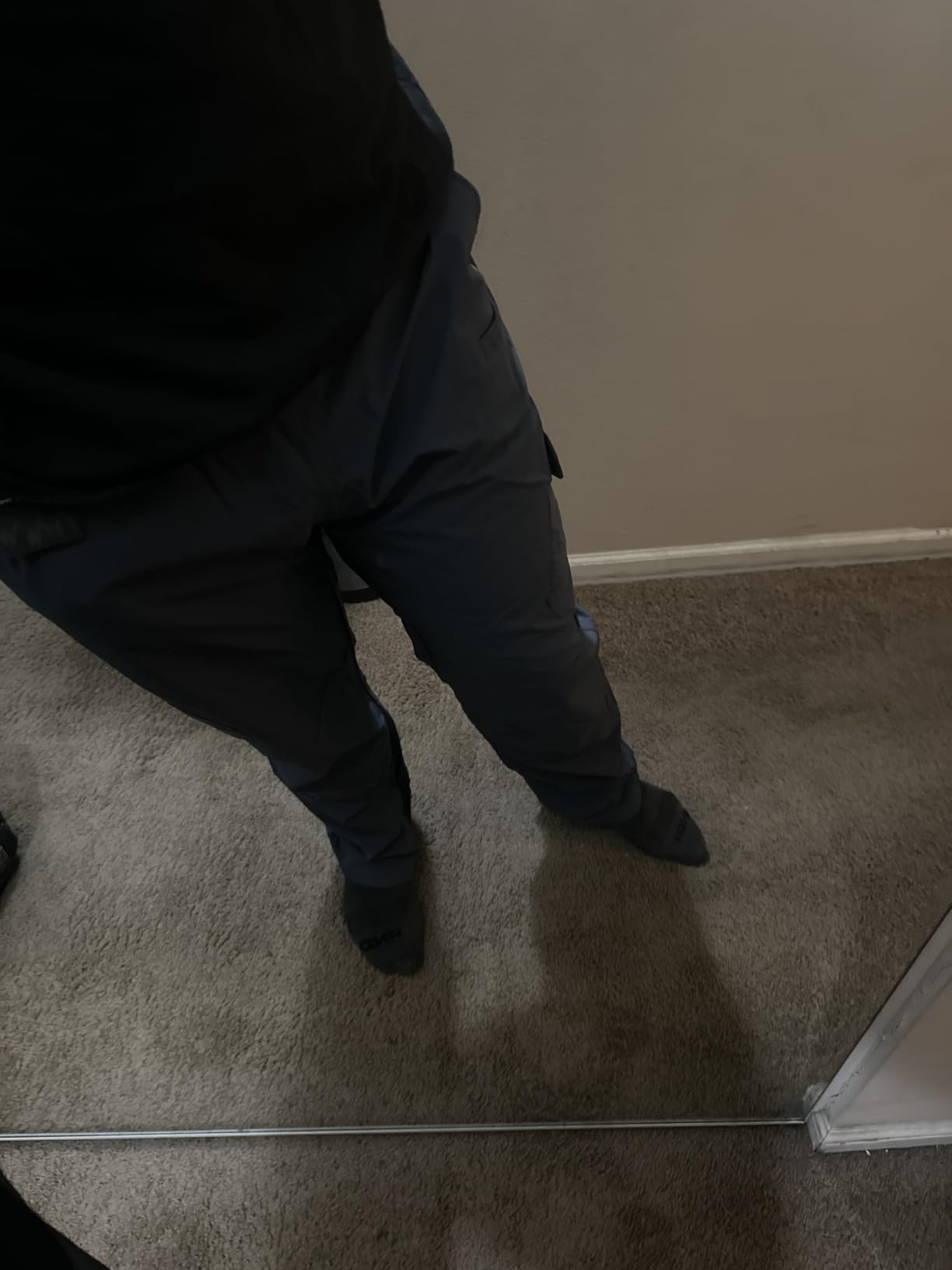 KFUBUO Men's Lightweight Ripstop Tactical Cargo Pants, Water Resistant Hiking Work Pants Relaxed Fit Black customer photo 2