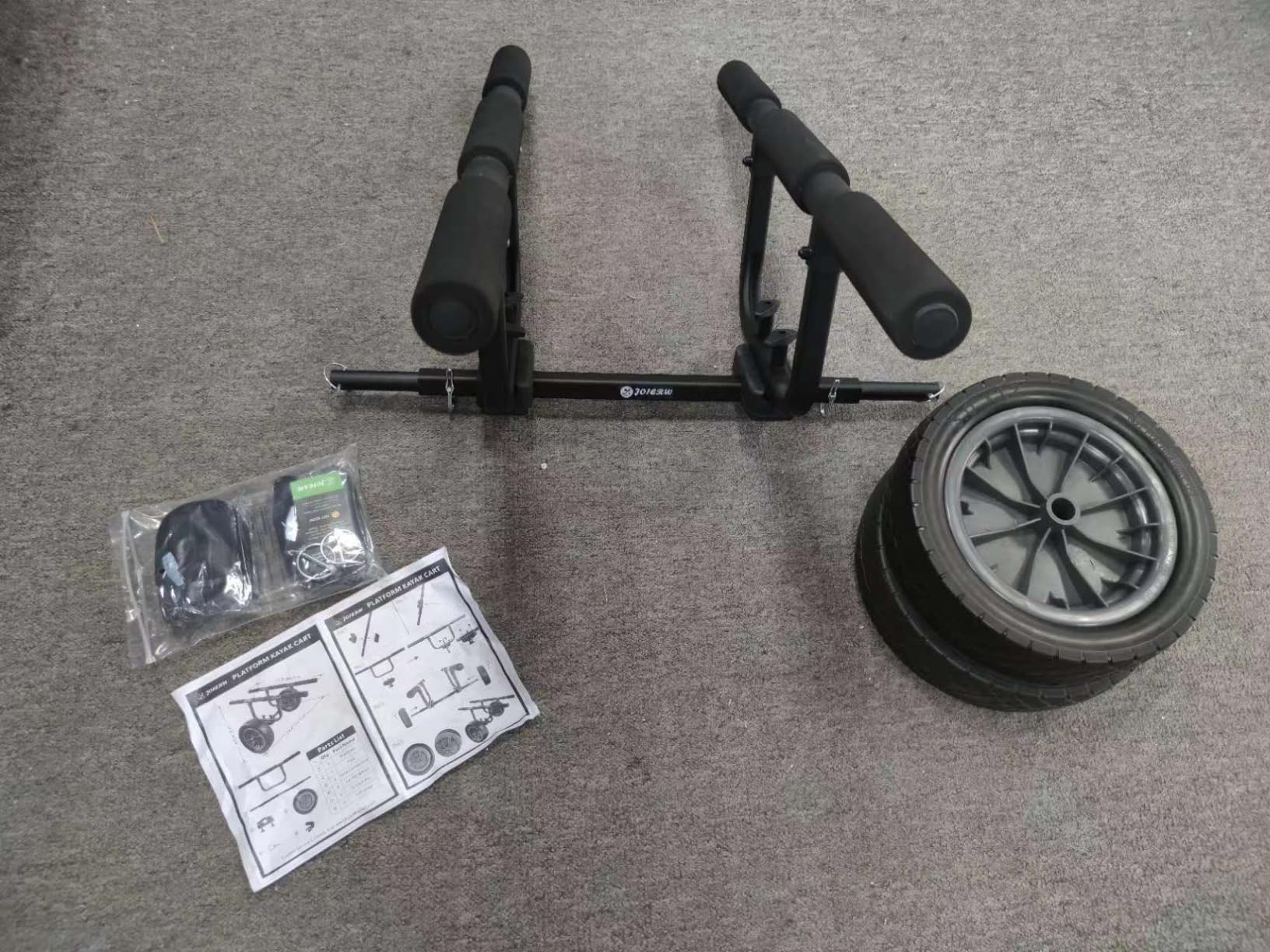 Heavy Duty Kayak Cart, Width Adjustable Canoe Cart with 12inch Flatfree Beach Wheels Boat Dolly Cart Transport Carrier customer photo 2