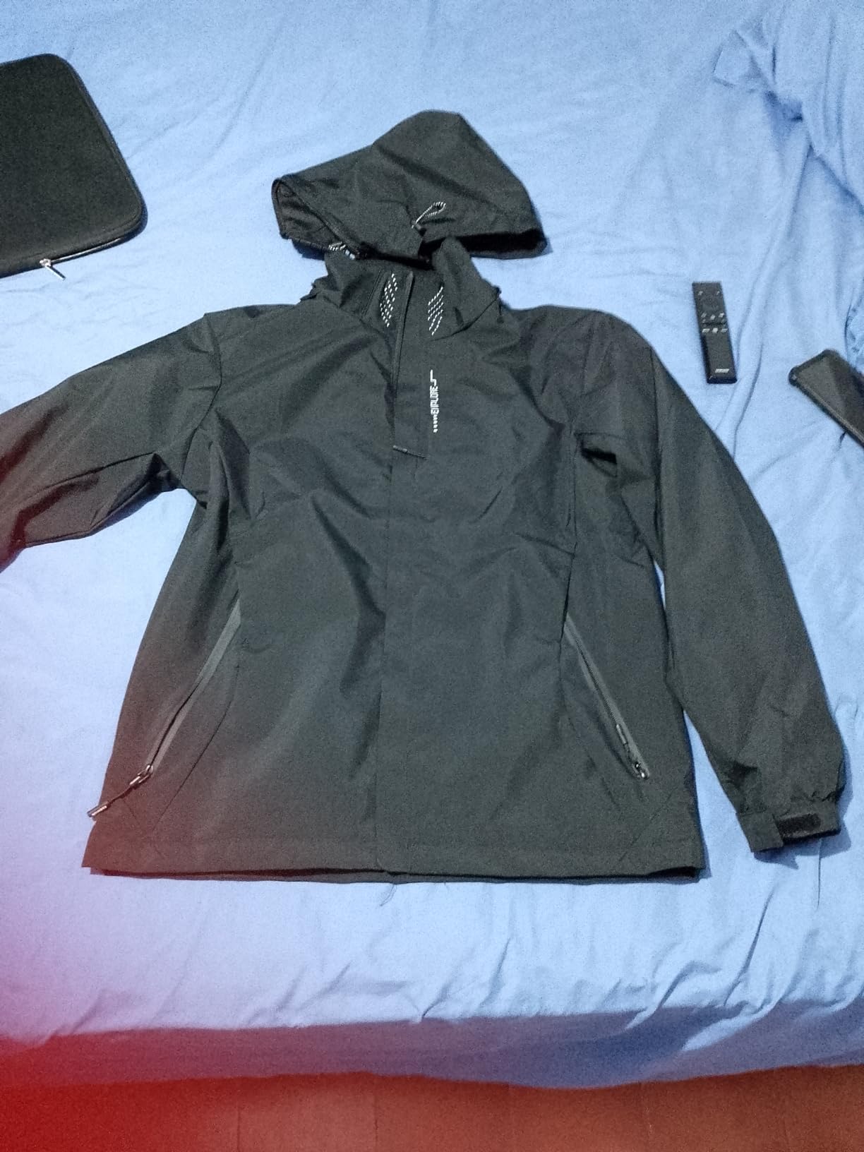 Men's Lightweight Waterproof Rain Jacket, Shell Hooded Outdoor Raincoat Hiking Windbreaker Jacket customer photo 1