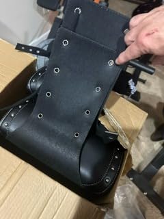NICECNC Motorcycle Saddle Bags, PU Leather Motorcycle Saddlebags with Cup Holder, Reinforced Straps & Saddle Piece, Throw Over Side Accessories Bags, Brown customer photo 1