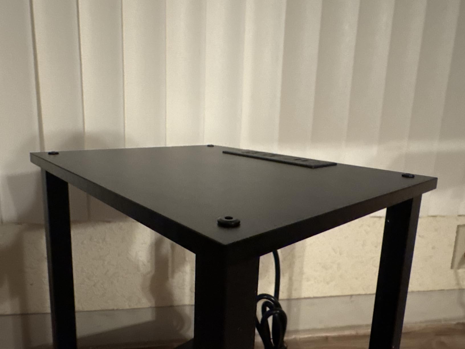 TUTOTAK End Table with Charging Station, Side Table, Nightstand | Easy to Assemble, Sofa Table with USB Port, 2-Tier Storage Shelf for Small Space Livingroom Bedroom Brown & Black TB01BB040 customer photo 1
