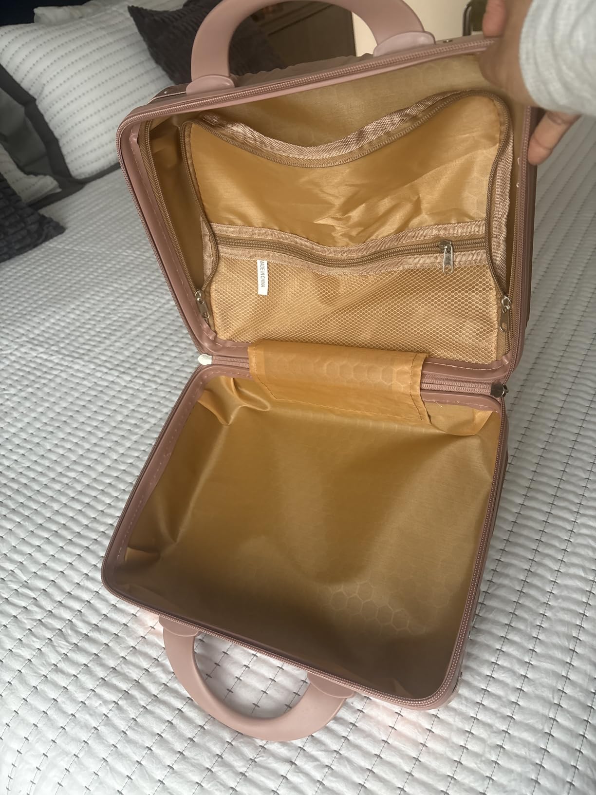 Noverlife 14in Portable Makeup Travel Case Hand Luggage with Elastic Band | Pressure-proof ABS Carrying Cosmetics Suitcase customer photo 2