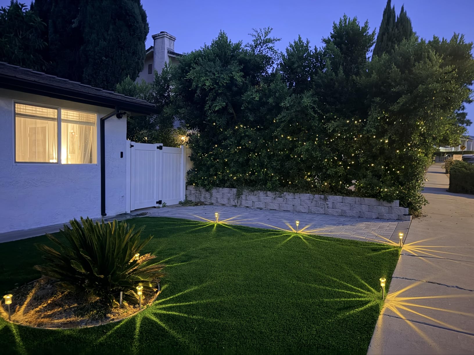 10 Pack Solar Pathway Lights Outdoor Waterproof, Cool White LED | Solar Lights Outdoor for Yard Garden Outside Walkway Driveway Landscape Lighting, Auto On/Off Stainless Steel Stake Lights customer photo 2