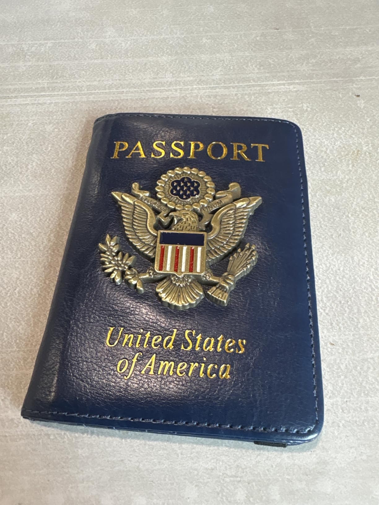 RFID Blocking Passport Holder, Leather Travel Wallet, Black customer photo 1