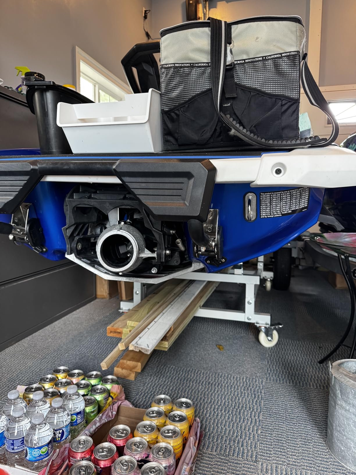 JY PERFORMANCE Watercraft PWC Dolly Boat Stand Storage Trailer Cart Dock Slipway Cart Adjustable Bunks W/ 4 Casters and 2 Brakes Carpeted to Prevent Scratch 1000lb Capacity customer photo 1