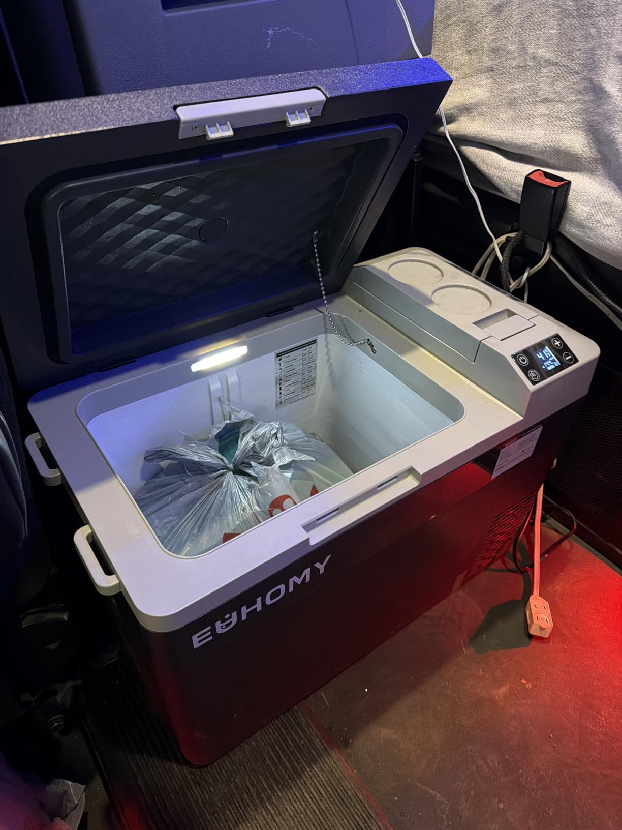 EUHOMY 32QT 12 Volt Refrigerator, Electric Cooler, Usable Battery, -4F~68F | Compressor Cooling, Quiet, 12V&100-240V, Car, Home & Camping Use, Portable, Battery Protection, Anti-Shake Design customer photo 2