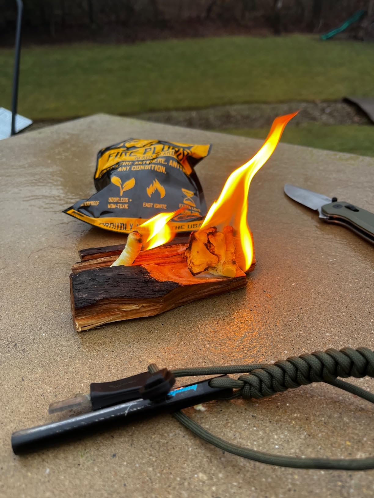 Black Beard Fire Plugs (50 Plugs) | 100% Weatherproof Fire Starter for Campfires | Can Light 50+ Fires | Extra Long Burn Time | 30 Yr Shelf Life for Emergency Survival Kits | Made in USA, Yellow customer photo 1