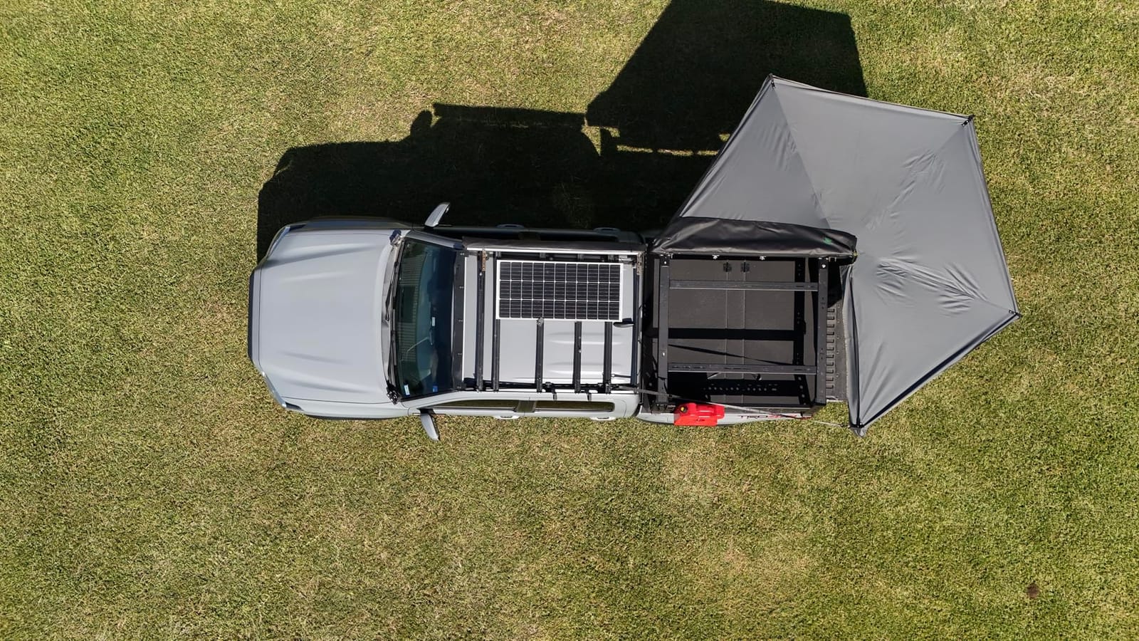 Overland Vehicle Systems 19689909 HD Nomadic 270 LTE Awning Passenger Side | 65 Sq Ft of Coverage | Dark Gray Fabric with Travel Cover Included | Twist and Lock Technology | Weather-Resistant customer photo 2