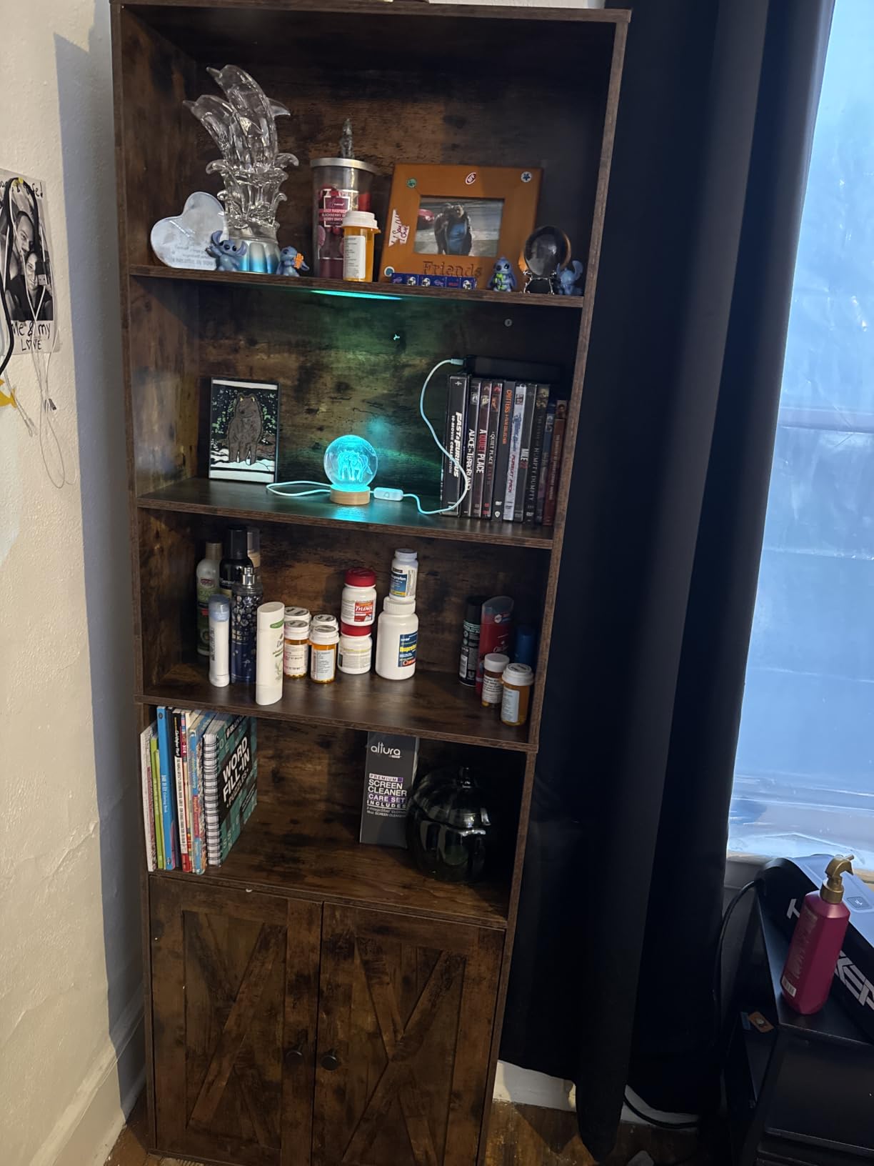 IRONCK Industrial Bookshelves and Bookcases with Doors Floor Standing 6 Shelf Display Storage Shelves 70 in Tall Bookcase for Home Office, Living Room customer photo 1