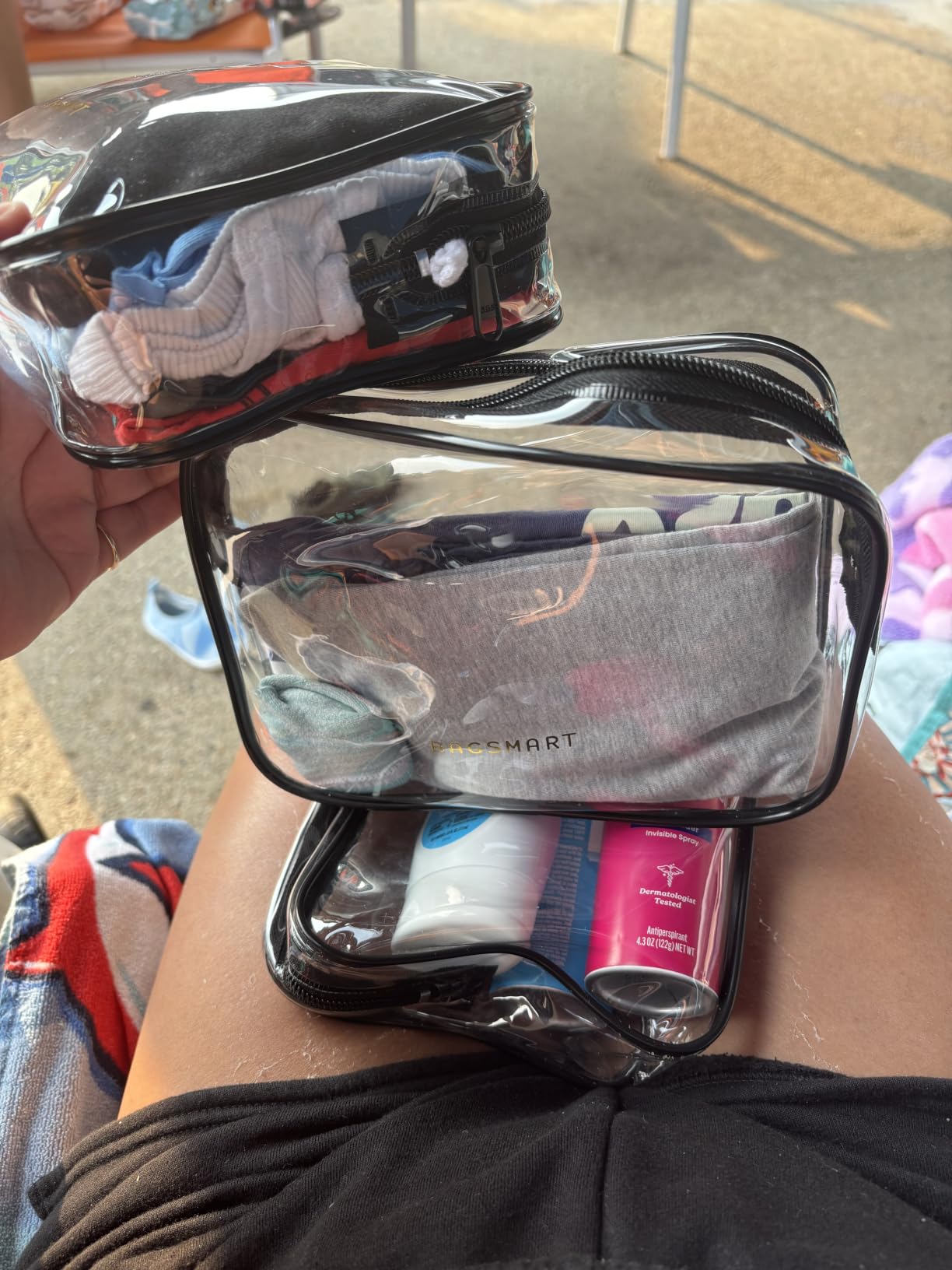 BAGSMART Clear Toiletry Bag 2-Pack TSA Approved Water-Repellent, Black customer photo 1