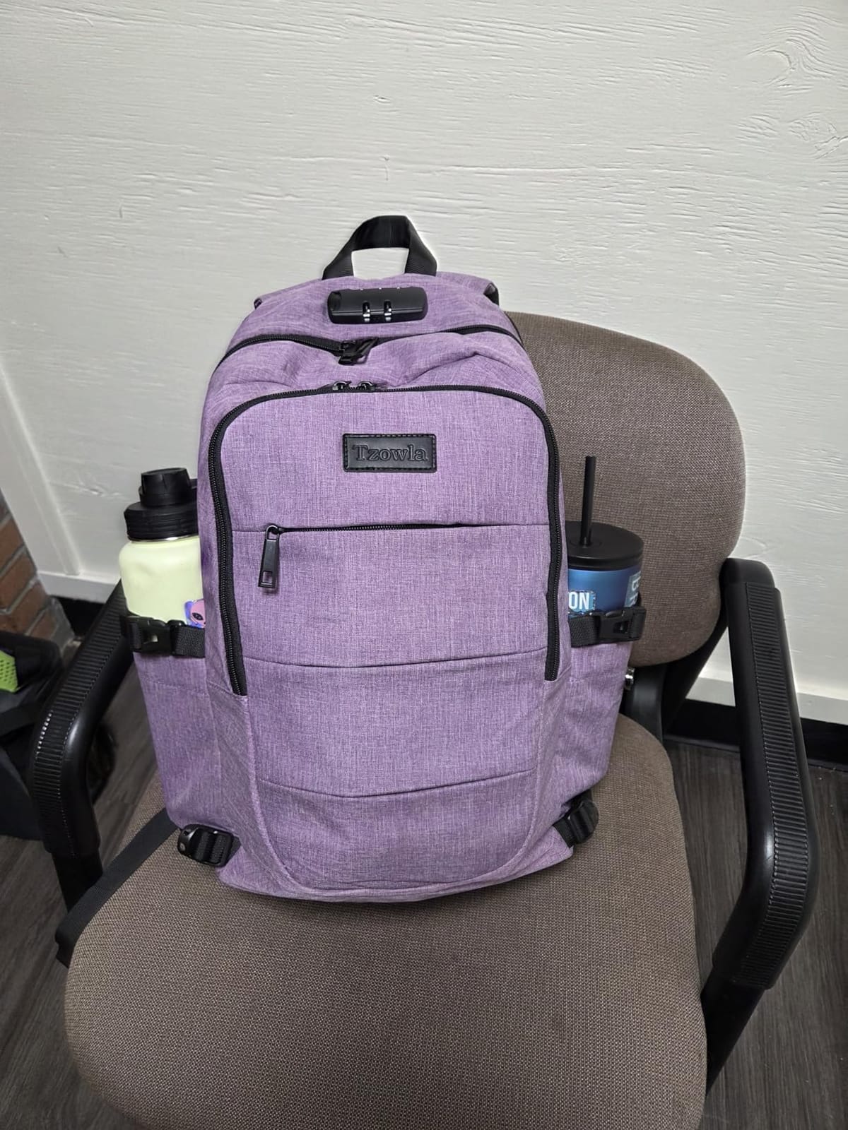 Tzowla 35 Liter Anti Theft Backpack with Giant Tumbler Holder Pocket and Lock, 15.6 Inch Laptop Backpack customer photo 1