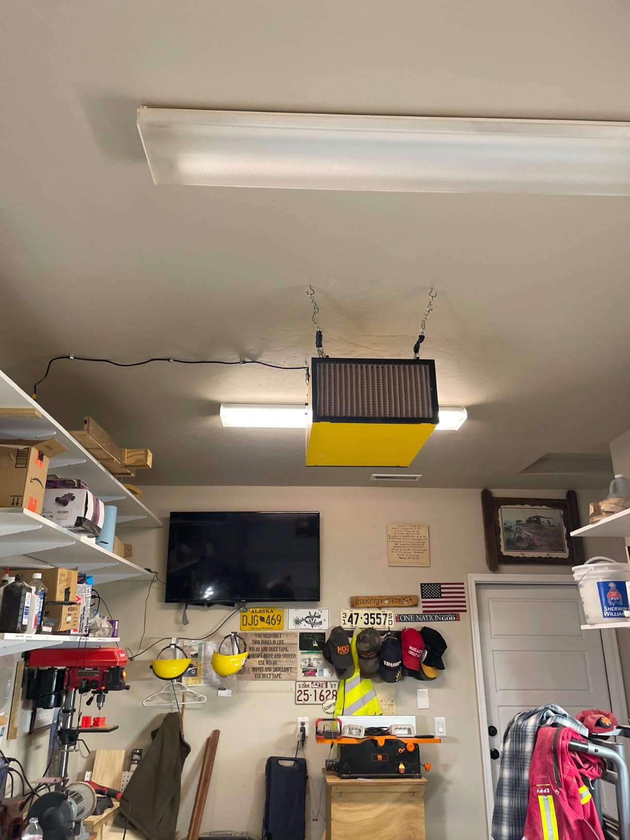 DEWALT Air Filtration System Dust Collector for Woodworking DWXAF101 | 3-Speed Hanging Ceiling Dust Collection Systems Remote Control 4 Modes 8H Time Setting 2 Stage Filtration for Garage/Workshop customer photo 2
