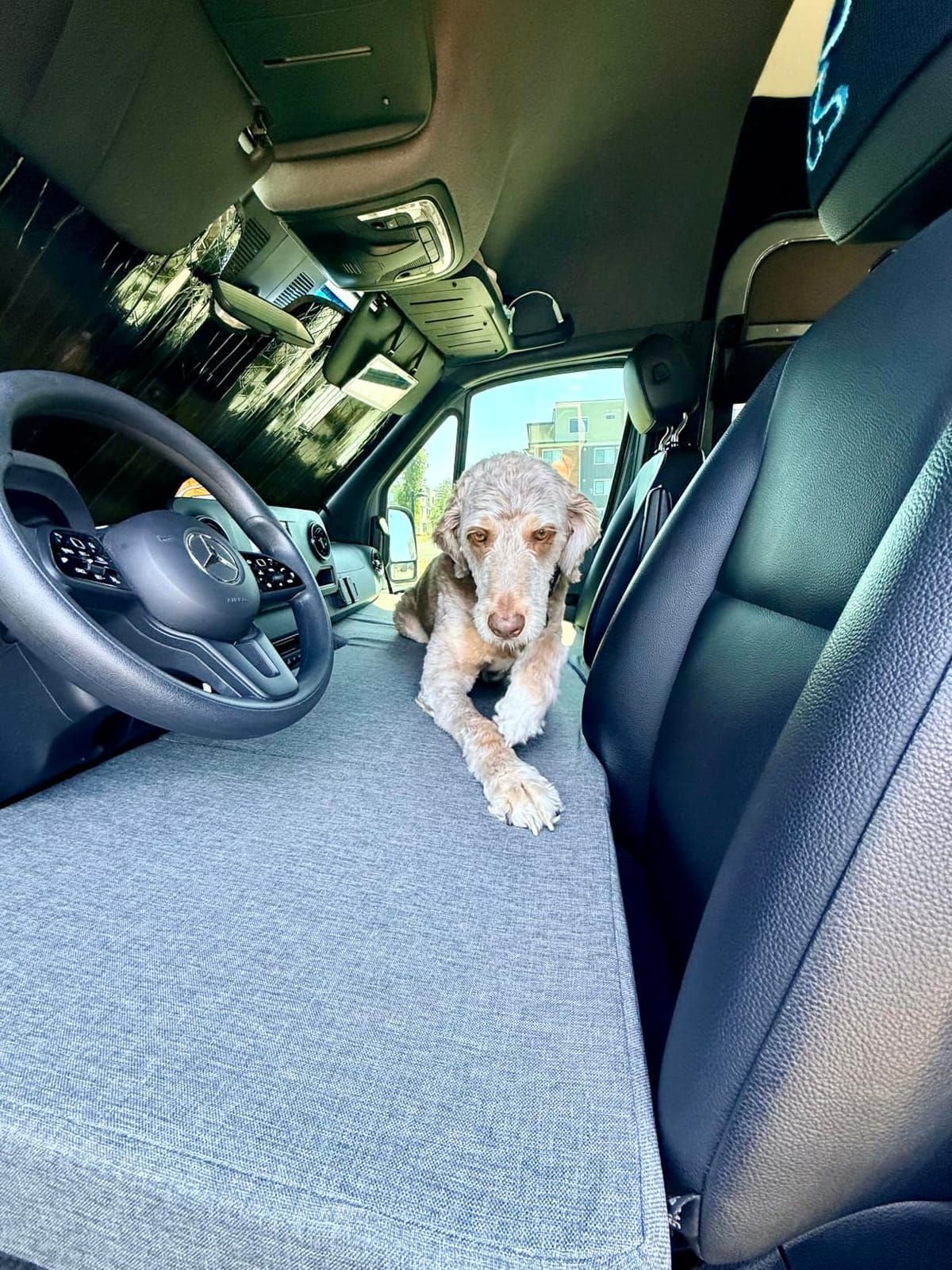 Front Seat Mattress for Mercedes Sprinter Camper RV (2020-2022) Perfect Folding Bed for Children and Pets customer photo 1