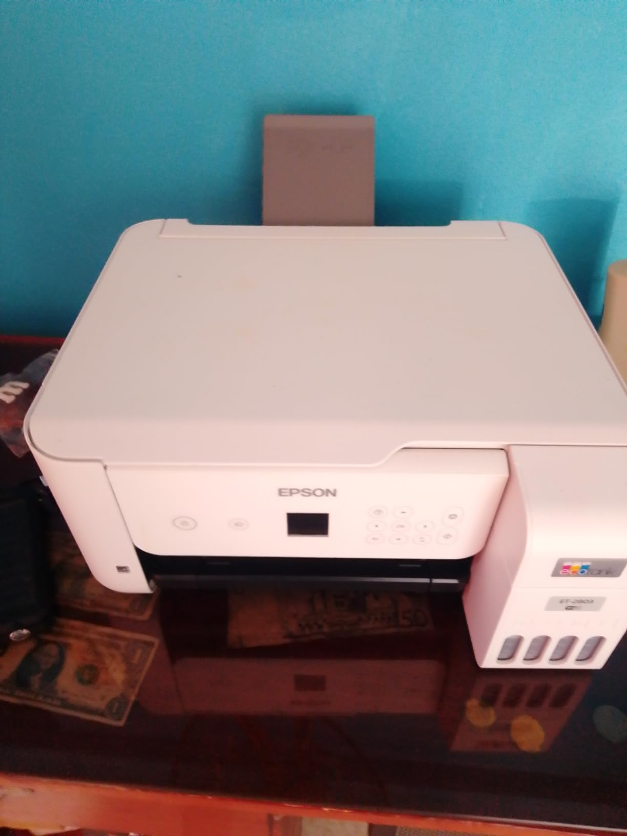 Epson EcoTank ET-2803 Wireless Color All-in-One Supertank Printer | Cartridge-free print, scan, copy; up to 10 ppm, borderless photo printing, AirPrint; ideal for home and everyday use customer photo 1