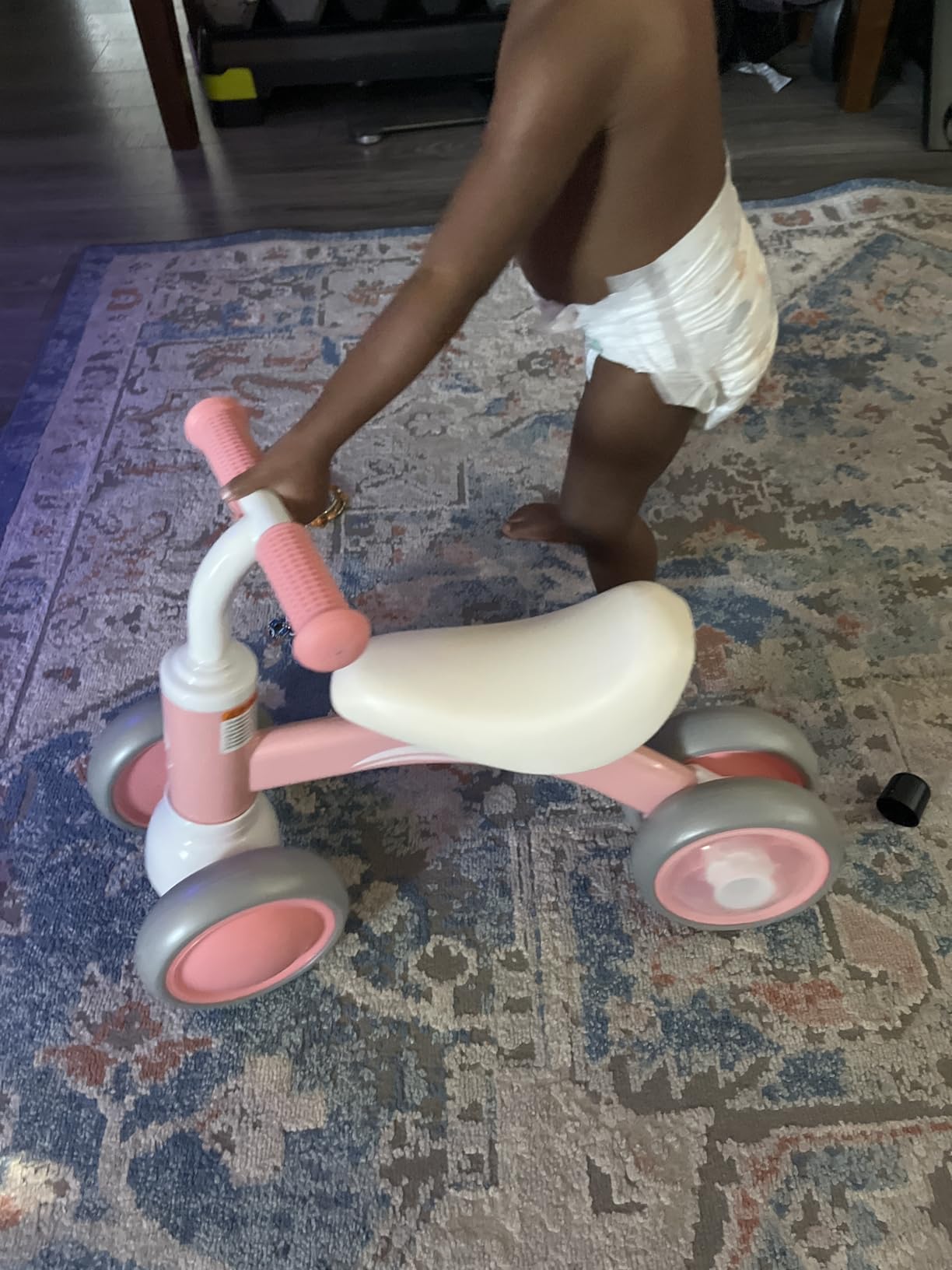 Gamfeiny Colorful Lighting Baby Balance Bike Toys for 1 Year Old Boy Girl Gifts, 10-36 Month Toddler Balance Bike, No Pedal 4 Silence Wheels & Soft Seat First Riding on Toys, 1st Birthday Gifts customer photo 2