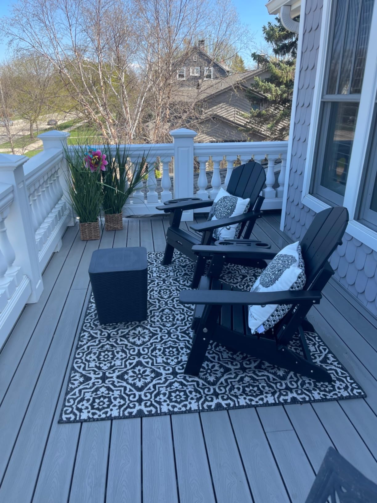FOOWIN Folding Adjustable Adirondack Chair with Ottoman Set of 2 customer photo 1