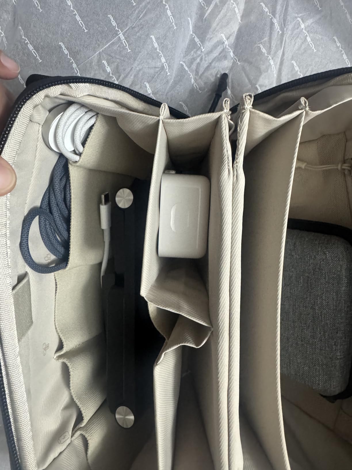 PGYTECH Travel Tech Organizer Bag, Tech Bag Electronics Organizer Pouch | Waterproof Travel Carrying Case, Organizer Bag for Cables, Cord, Phone Batteries, Charger, Photography SD Card, Black customer photo 2