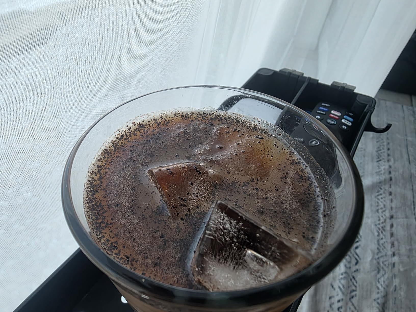 JunVpic Cold Brew Coffee Maker, 64 oz Glass Mason Pitcher | 100μm stainless steel filter, wide mouth design, leak-proof lid with handle, pour spout for iced coffee, tea and cold drinks customer photo 1