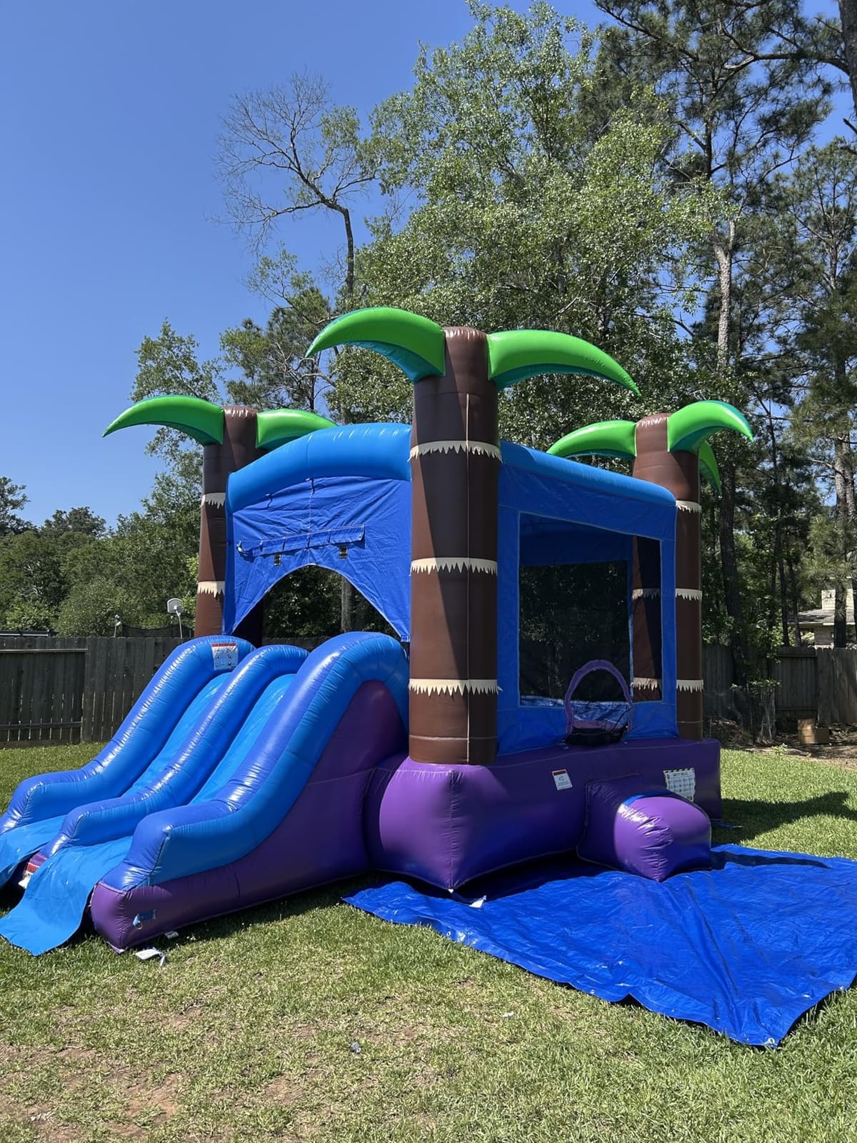 HeroKiddo Enchanted Forest Inflatable Bounce House Water Slide Combo with Splash Pool and Blower, Commercial Combo with Basketball Hoop for Kids and Adults, Wet or Dry Use, Indoor & Outdoor customer photo 1